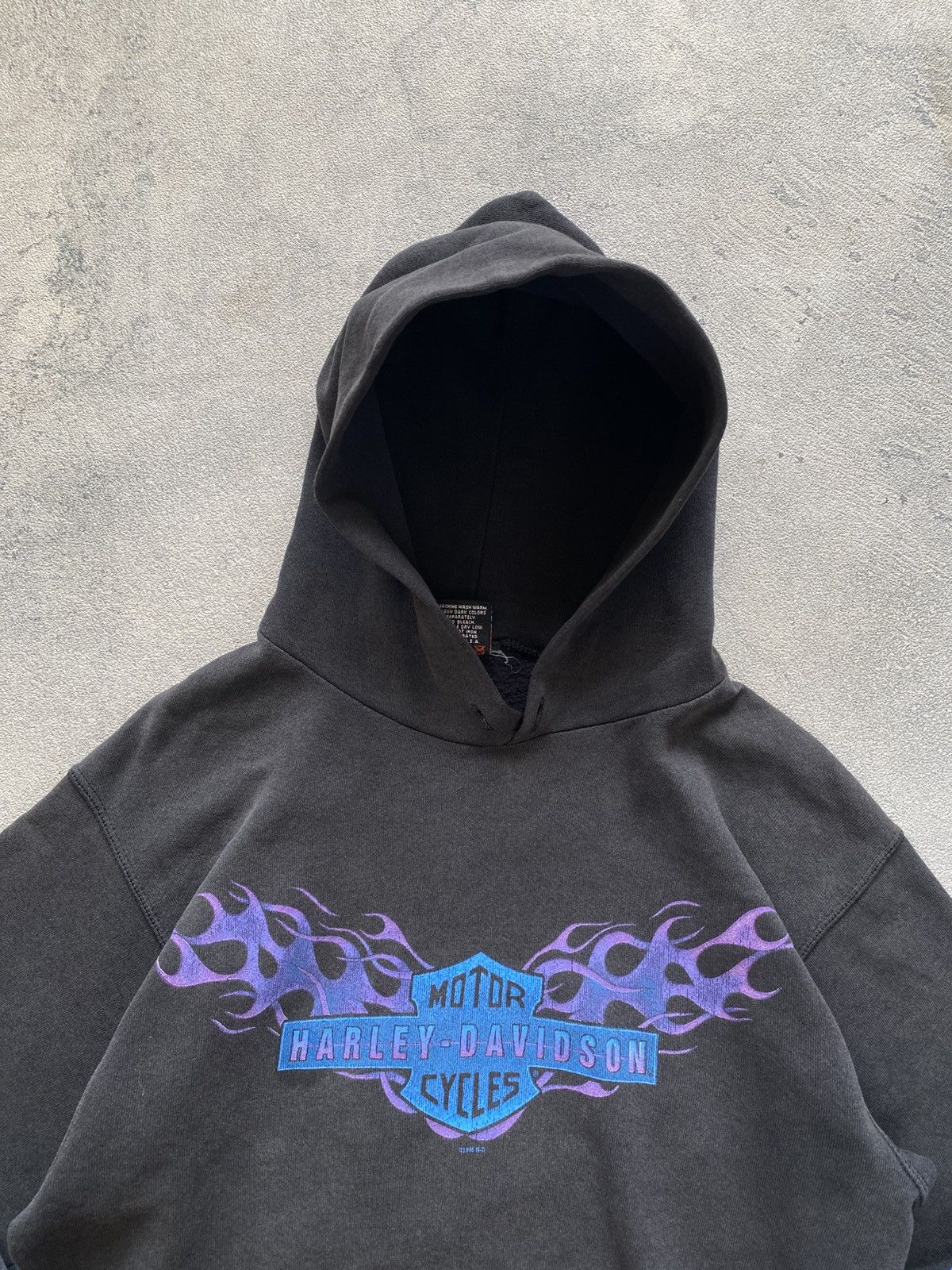 Harley Davidson Vintage Harley Davidson 98 Blue Purple Fire Hoodie Size US M / EU 48-50 / 2 - 4 Thumbnail