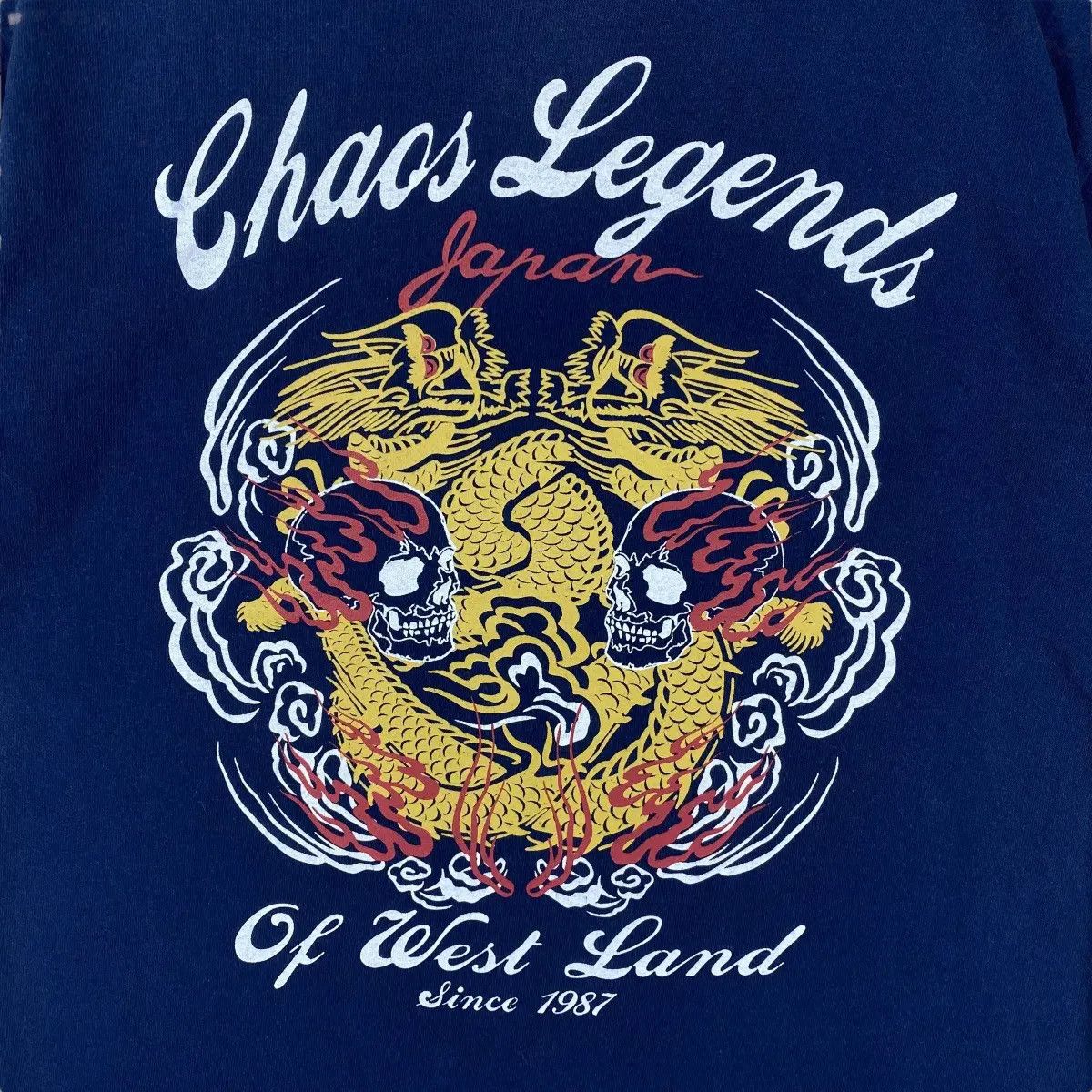 Japanese Brand Vintage CHAOS LEGENDS Of West Land Japan Dragons & Skulls Size US M / EU 48-50 / 2 - 2 Thumbnail