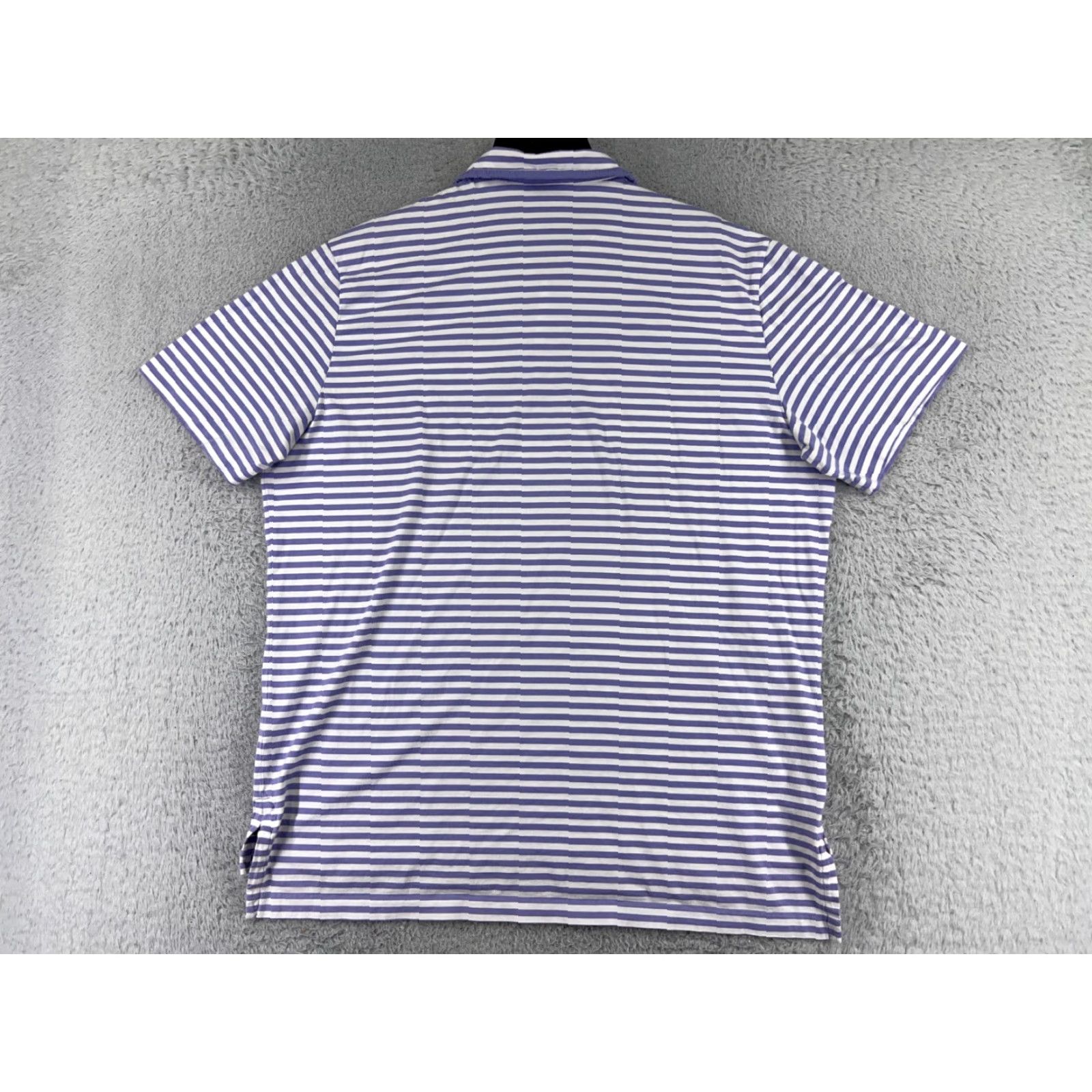 Ralph Lauren VINTAGE Ralph Lauren Polo Shirt Mens XL Blue Striped Cotton Golf 44 Chest 28 in Short Sleeve Slim Size US XL / EU 56 / 4 - 2 Thumbnail