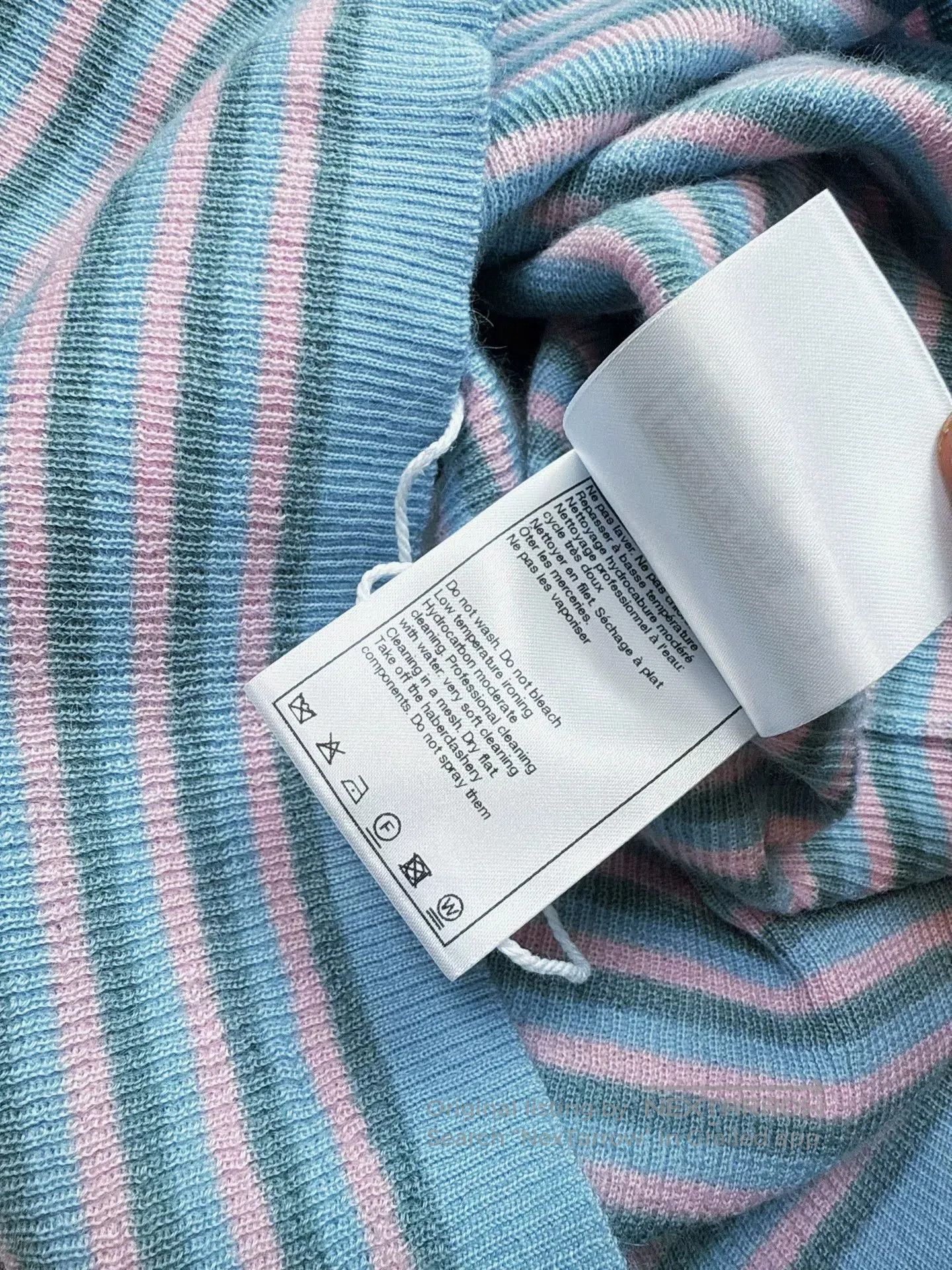 Chanel chanel blue pink striped cashmere short sleeve top. Size US M / EU 48-50 / 2 - 6 Thumbnail
