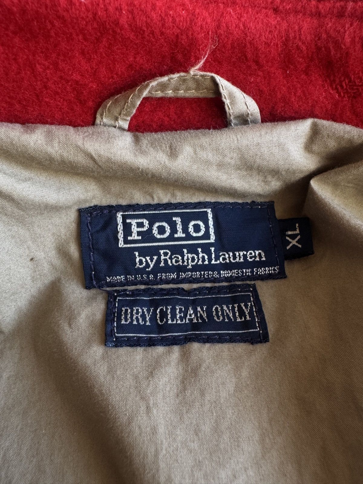 Polo Ralph Lauren Polo By Ralph Lauren 90's Red Melton Wool Bomber Size US XL / EU 56 / 4 - 10 Thumbnail