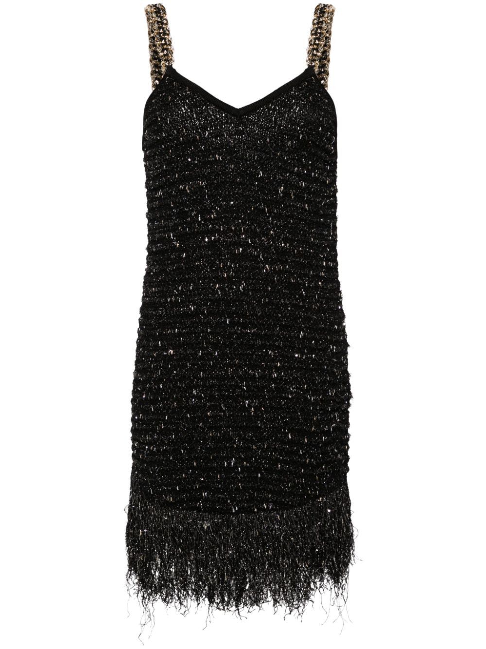 Balmain FRINGED TWEED SHORT DRESS Size S / US 4 / IT 40 - 1 Thumbnail