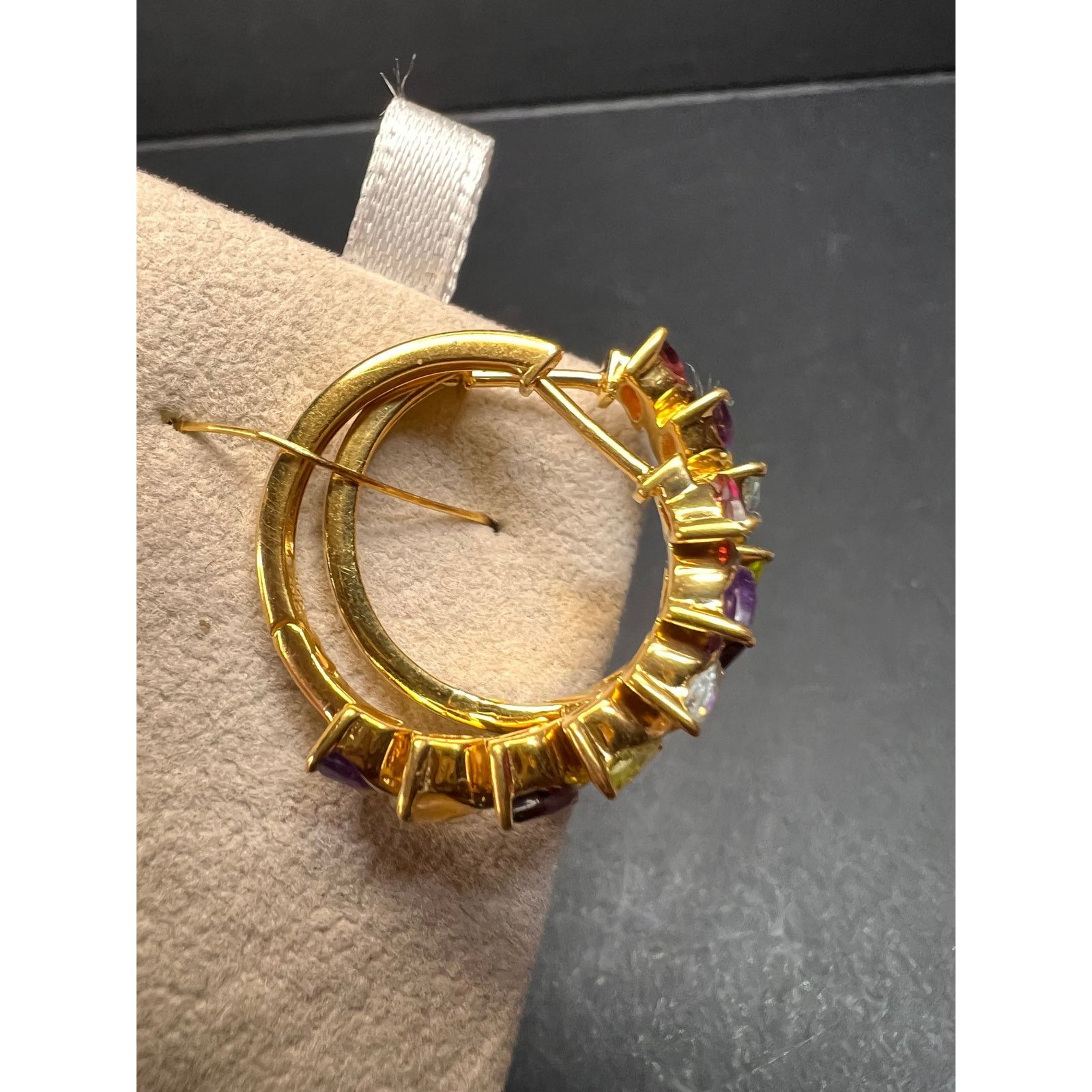 Other NEW multi gemstone hoop earrings in vermeil over 925 silver Size ONE SIZE - 14 Thumbnail