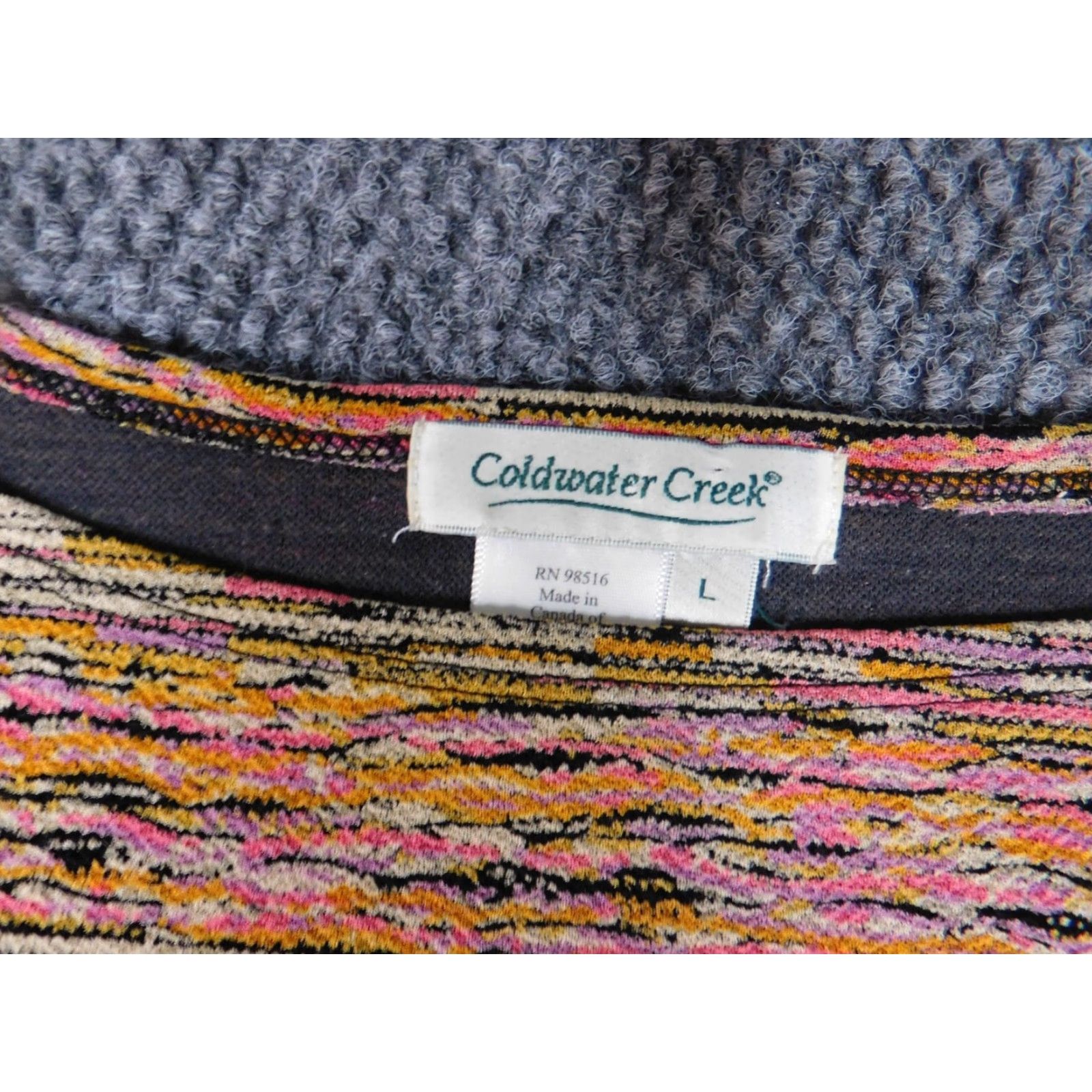 Coldwater Creek Coldwater Creek Womens Large Pink Geometric Pullover Crew Neck Stretch Knit Blouse Shirt Long Sleeve Casual Regular Size L / US 10 / IT 46 - 4 Thumbnail