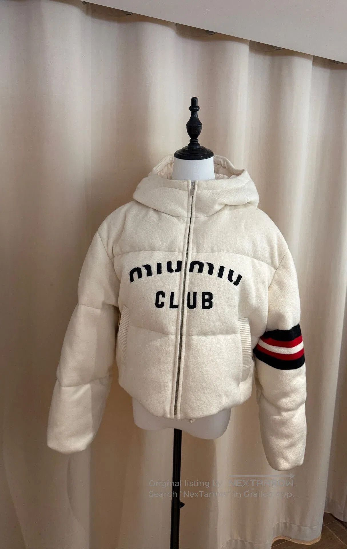 Miu Miu Miumiu Letter Colorblock Hooded Down Jacket. Size S / US 4 / IT 40 - 2 Thumbnail