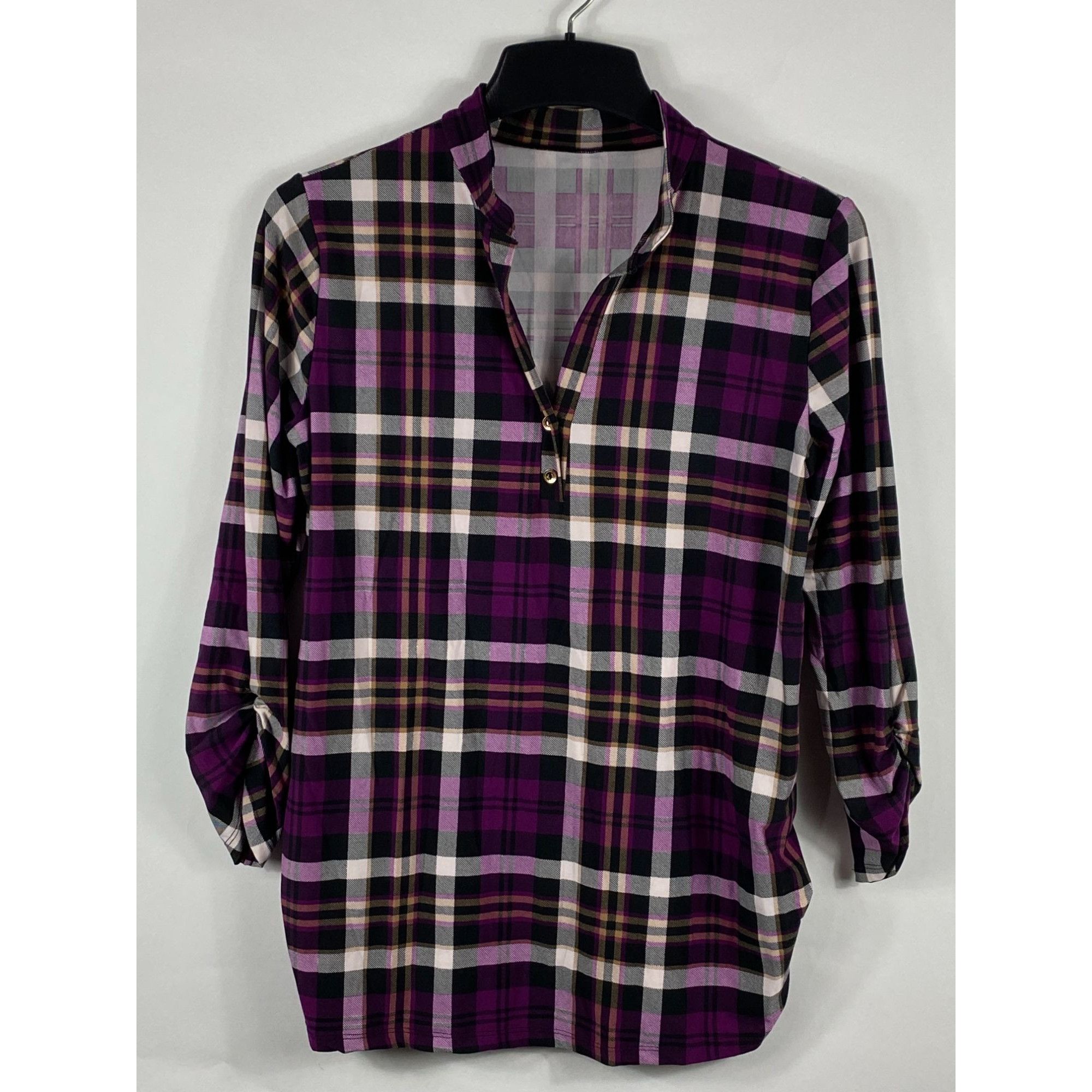 Other Unbranded Plaid Long Sleeve Blouse Top Multicolor Women's F1 Size M / US 6-8 / IT 42-44 - 1 Thumbnail