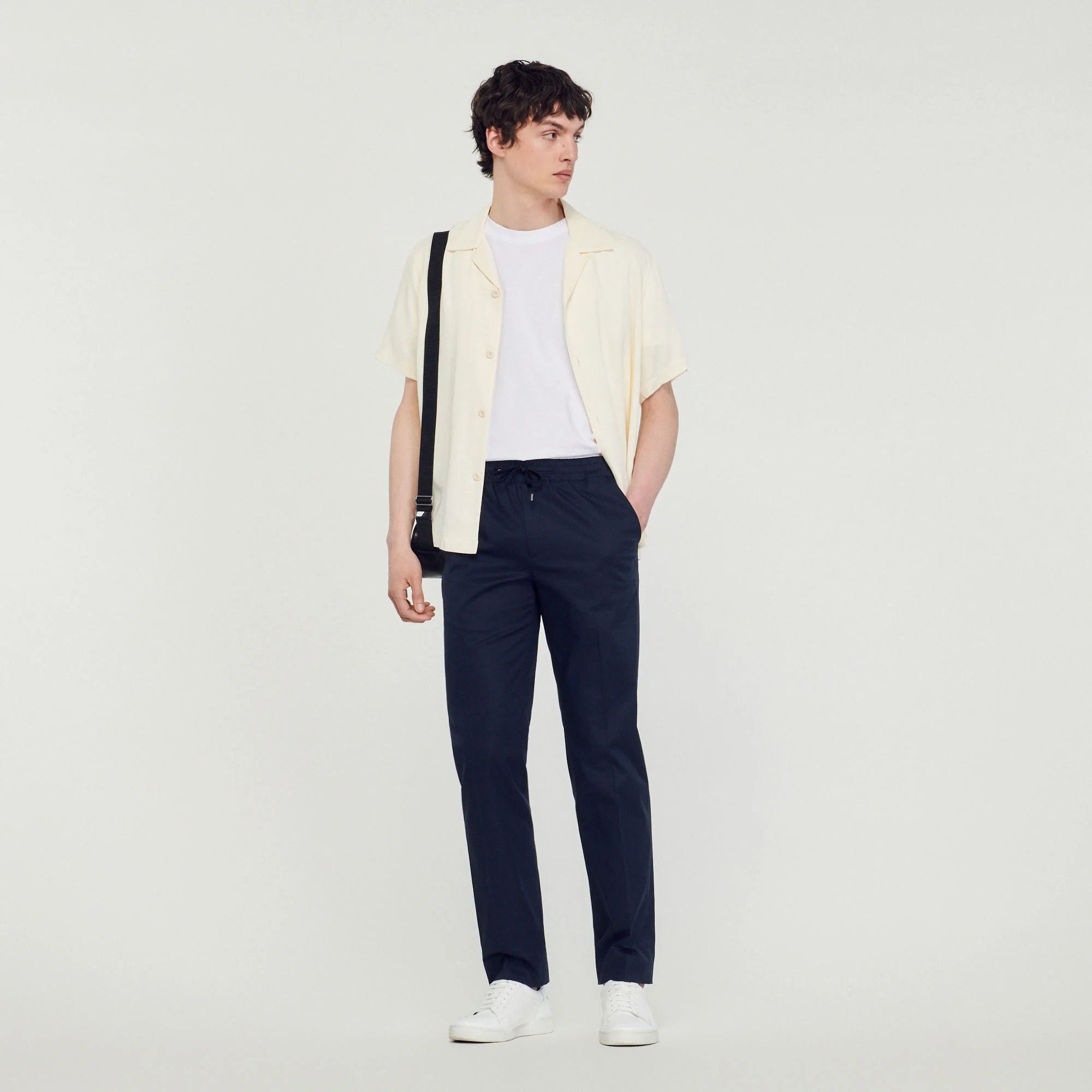 Sandro Mens Sandro Alpha Cotton Pant In Navy Size US 32 / EU 48 - 1 Thumbnail