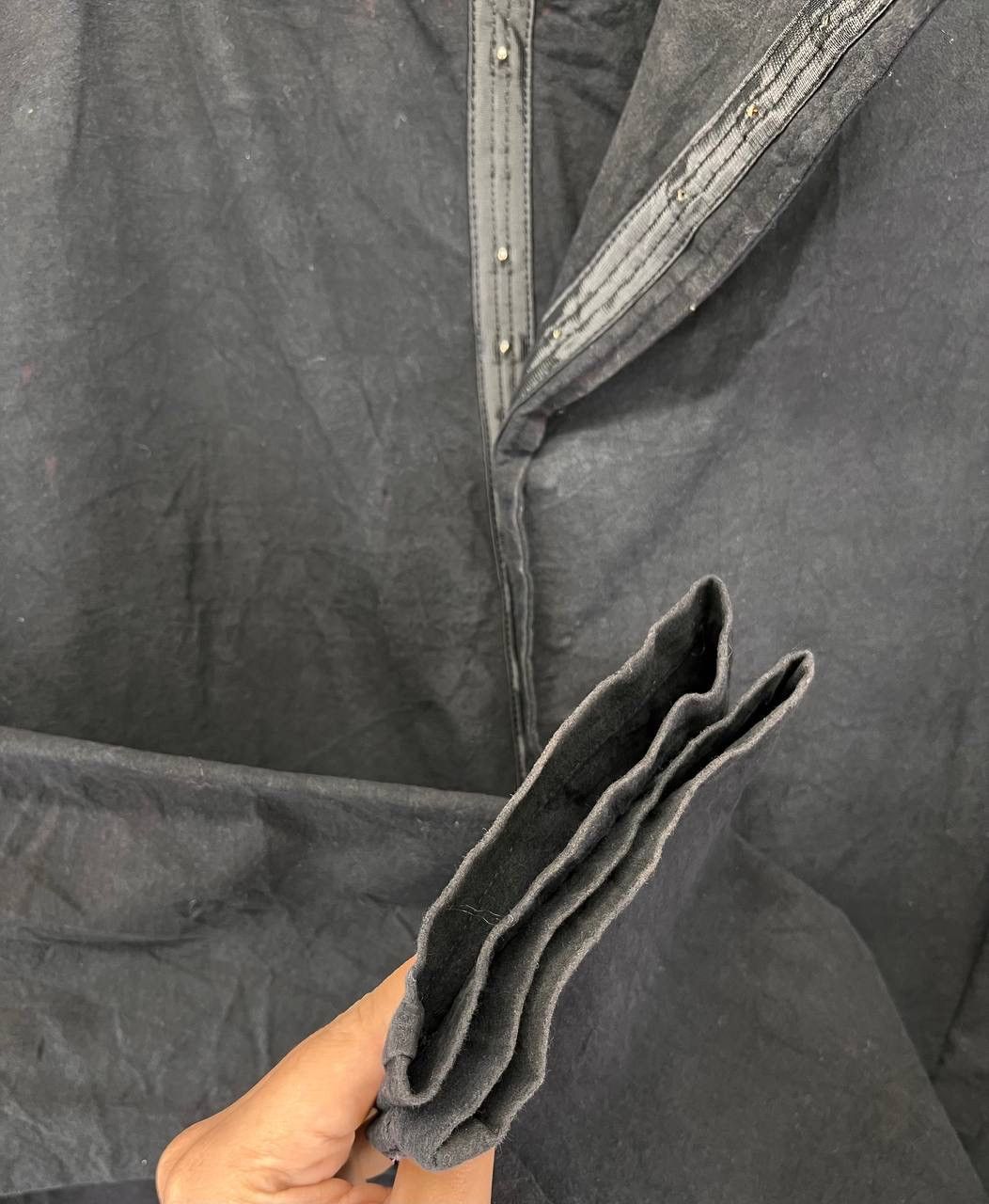 Vintage × Yohji Yamamoto Vintage Yohji Yamamoto Rare Button Up Black Long Jacket Size US L / EU 52-54 / 3 - 13 Thumbnail
