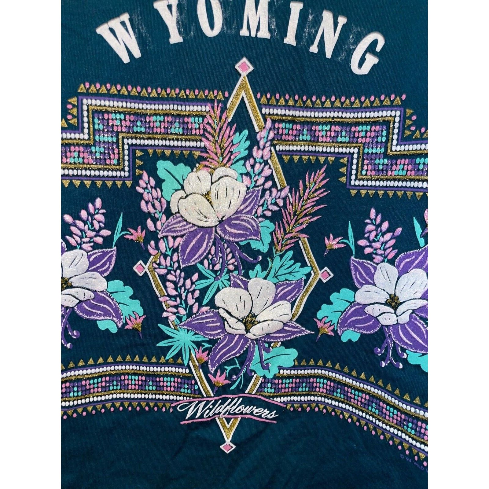 Jerzees Vintage Wyoming Wildflower Shirt Wild Flower Tee VTG 90s L Size US L / EU 52-54 / 3 - 3 Thumbnail