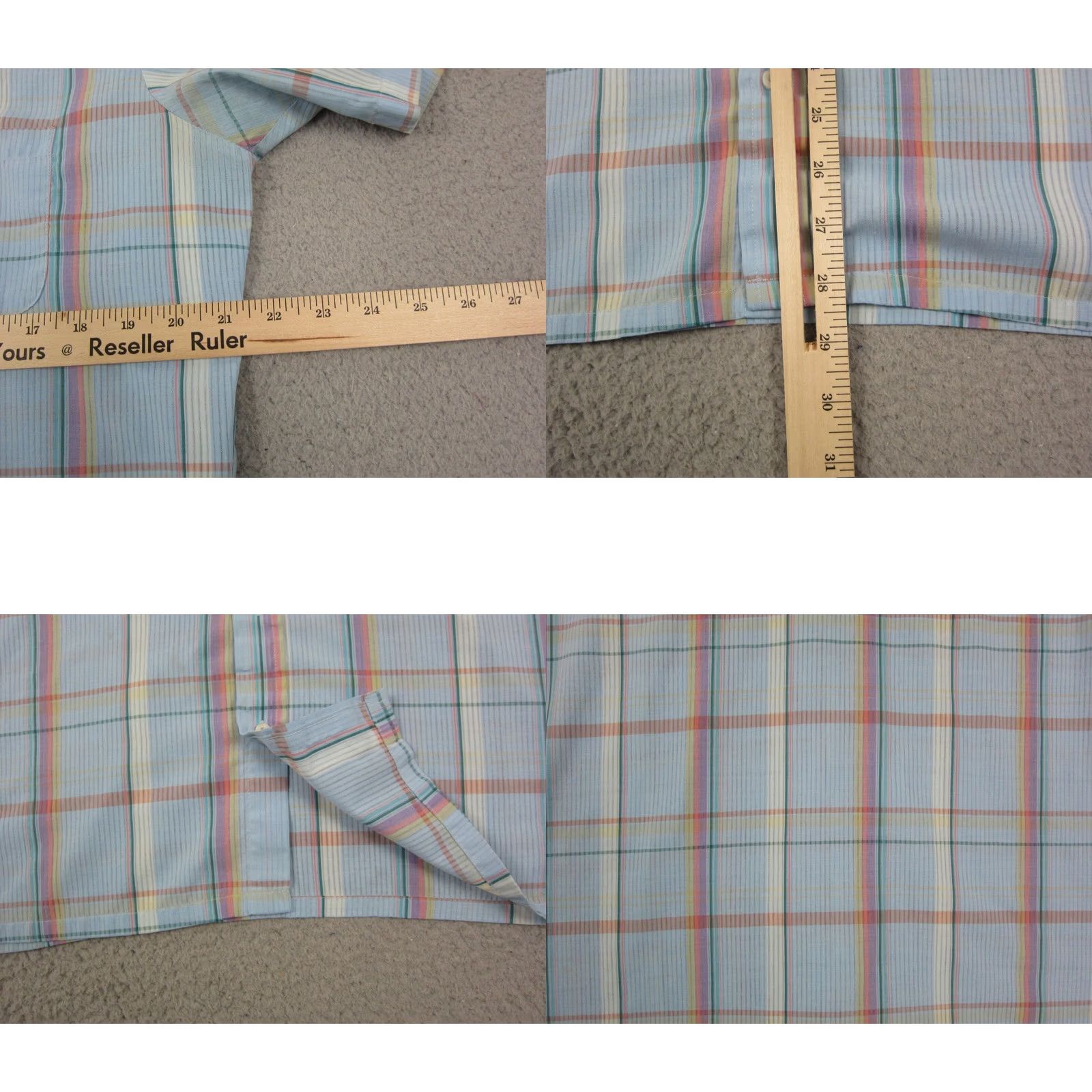 Vintage VINTAGE Par Four Shirt Mens 90s Plaid Blue Pink Purple Cotton Polyester Short Sleeve Button-Up Collared L Regular Size Blue Mens 90s Classic Retro Size US L / EU 52-54 / 3 - 8 Thumbnail