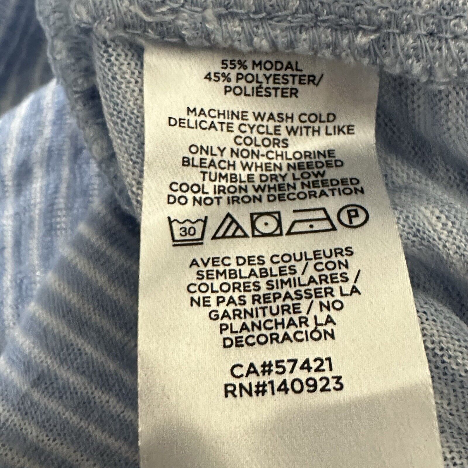 Loft LOFT Large Blue White Striped Long Sleeve Ruffle T Shirt Size L / US 10 / IT 46 - 4 Thumbnail