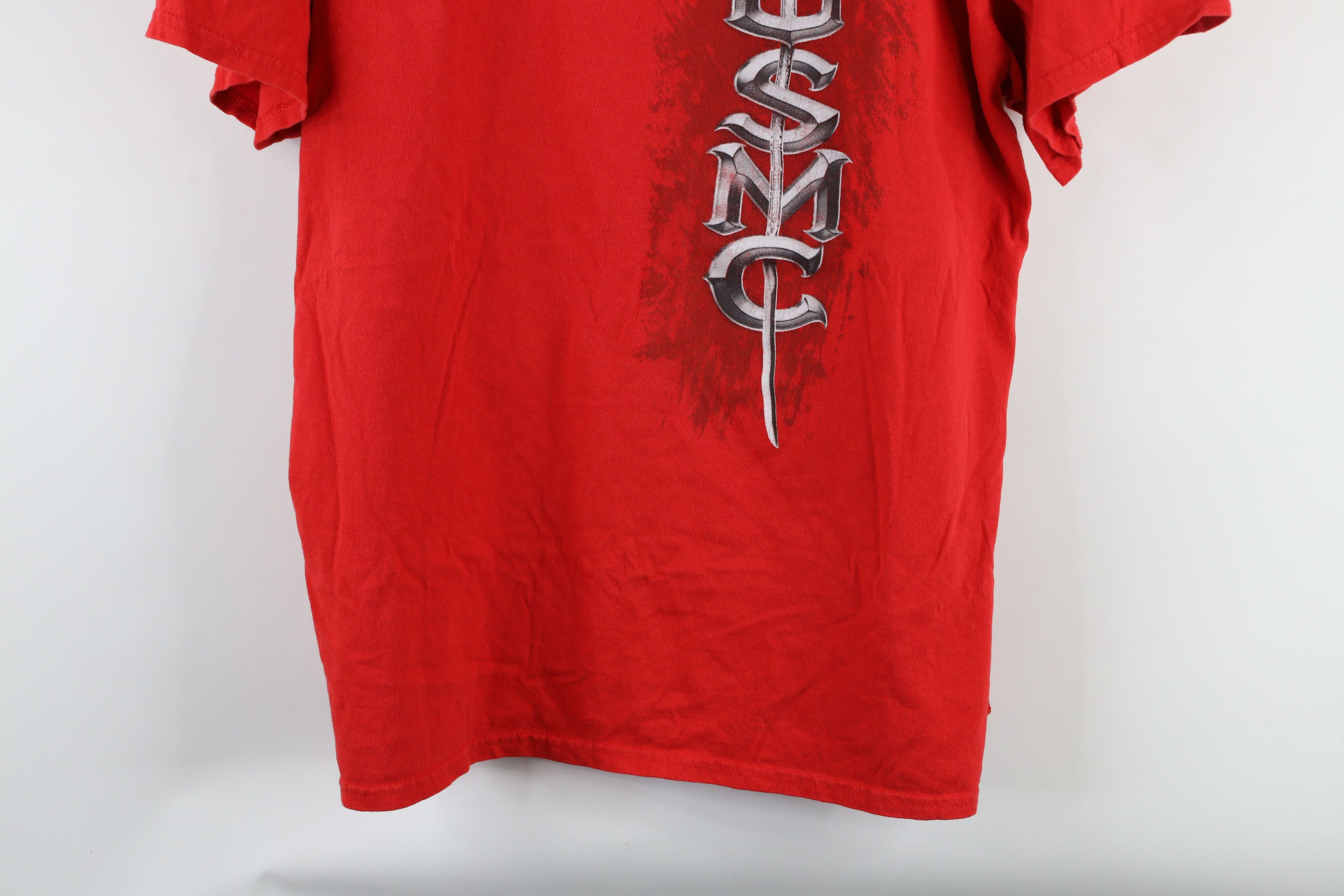 Vintage Vintage 90s Out USMC Marines Iron Sword T-Shirt Red Cotton Size US XL / EU 56 / 4 - 3 Thumbnail