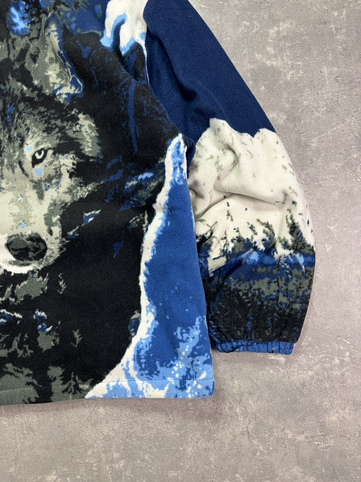 Vintage Vintage Hooded Animal Printed Wolf Pack Fleece Jacket 3XL Size US XXL / EU 58 / 5 - 13 Thumbnail