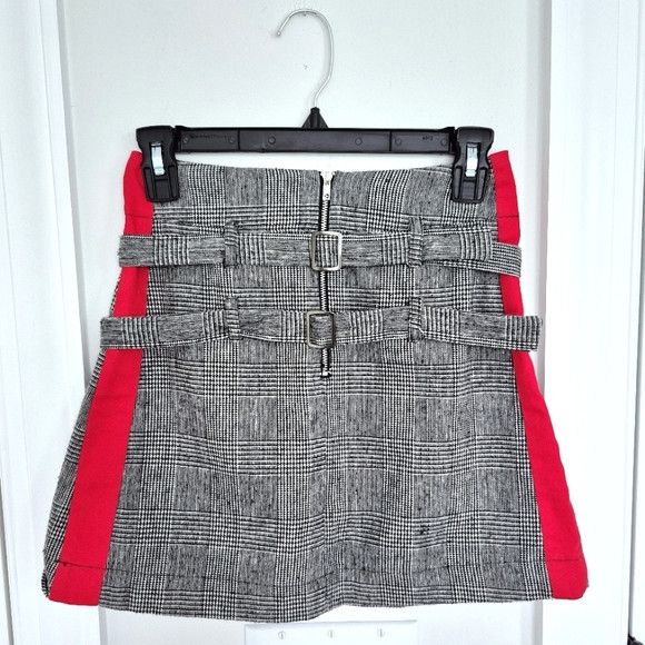 Vacation LF Mags & Pye Plaid Striped Belted Zip-Up Skirt Party Sexy Size 27" / US 4 / IT 40 - 1 Thumbnail