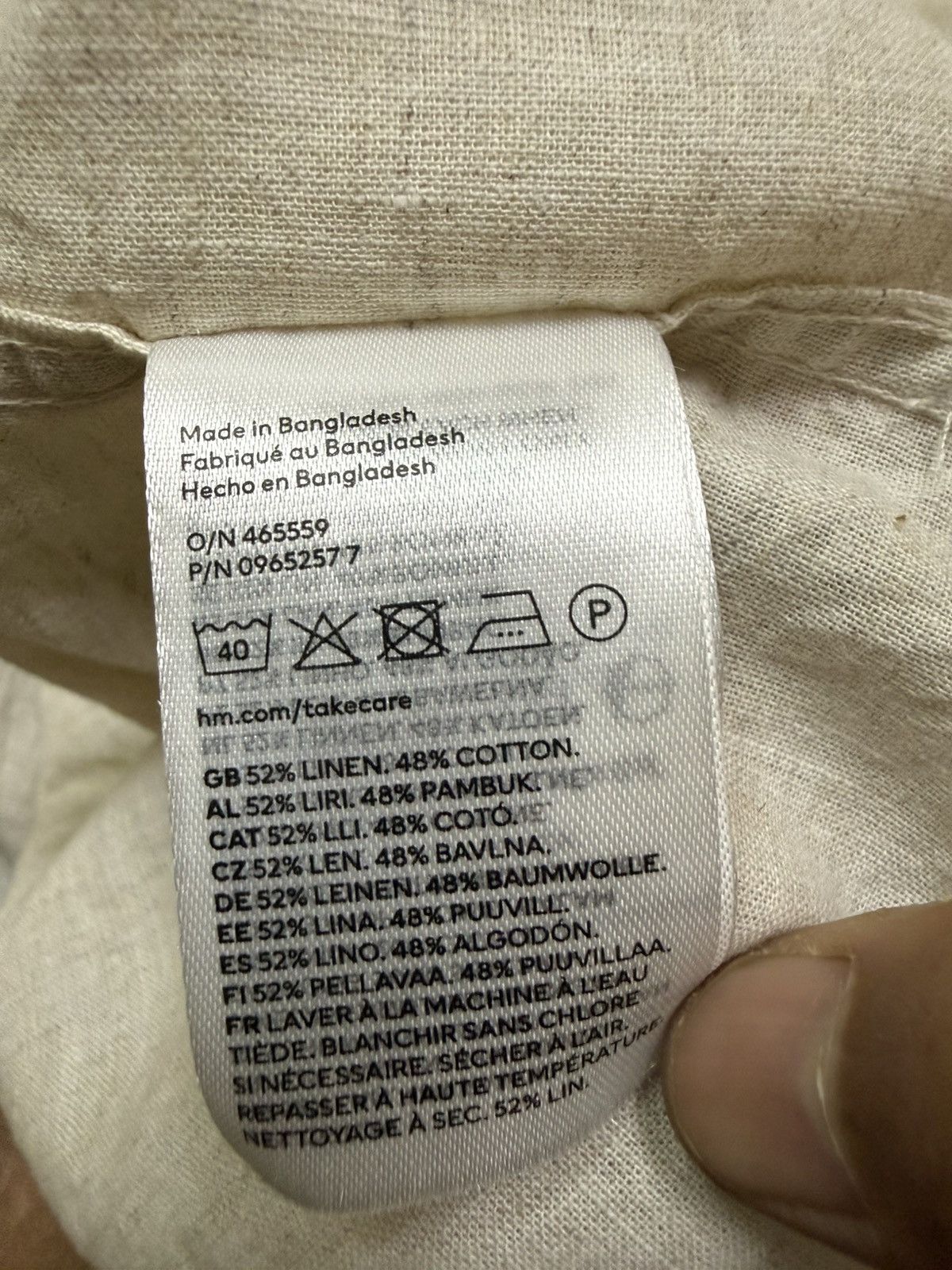 H&M H&M Open Colar Button Up Linen Shirt Size US L / EU 52-54 / 3 - 7 Thumbnail