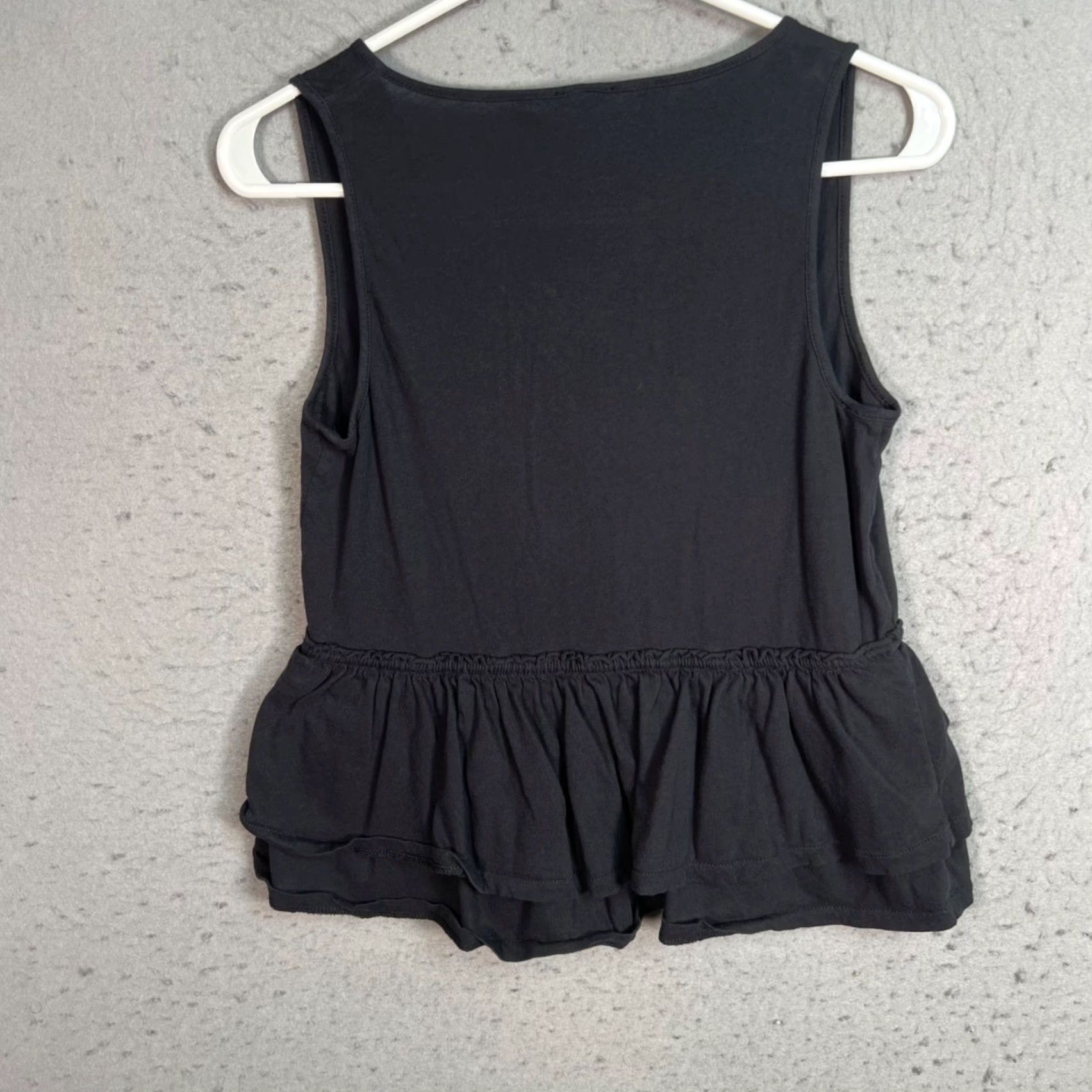 J.Crew J. Crew Black Sleeveless Wrap-Style Peplum Tank Top Womens XS 100% Cotton Nylon? Size XS / US 0-2 / IT 36-38 - 2 Thumbnail