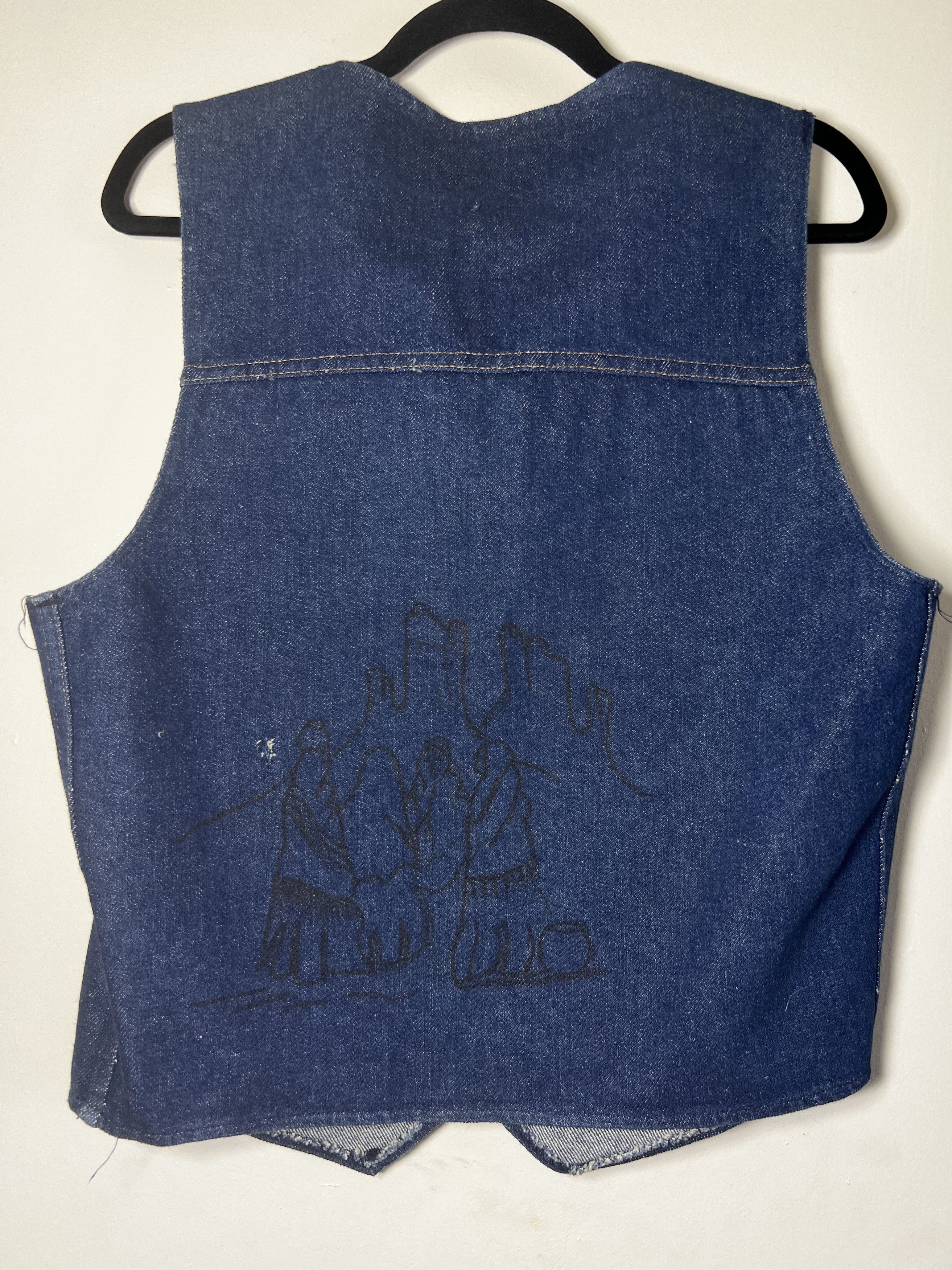 Sears Vintage 70's Sears Western Wear Denim Vest w. Navajo Design Size US M / EU 48-50 / 2 - 6 Thumbnail