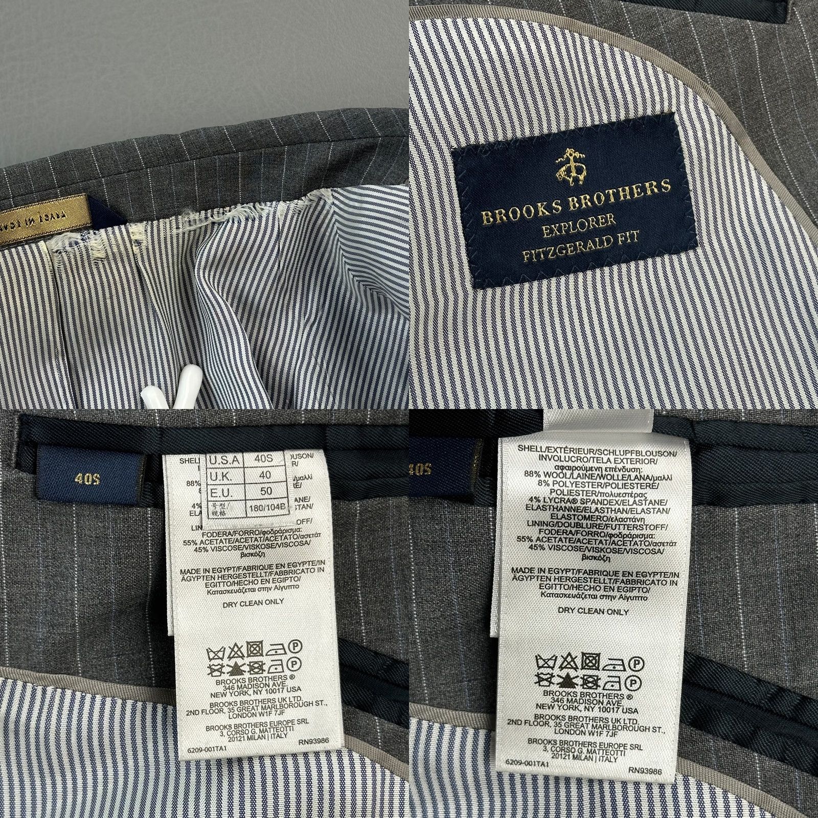 Brooks Brothers Brooks Brothers Explorer Blazer Mens 40S Gray Pinstripe Wool Fitzgerald Fit Blazer Size 40R - 8 Thumbnail