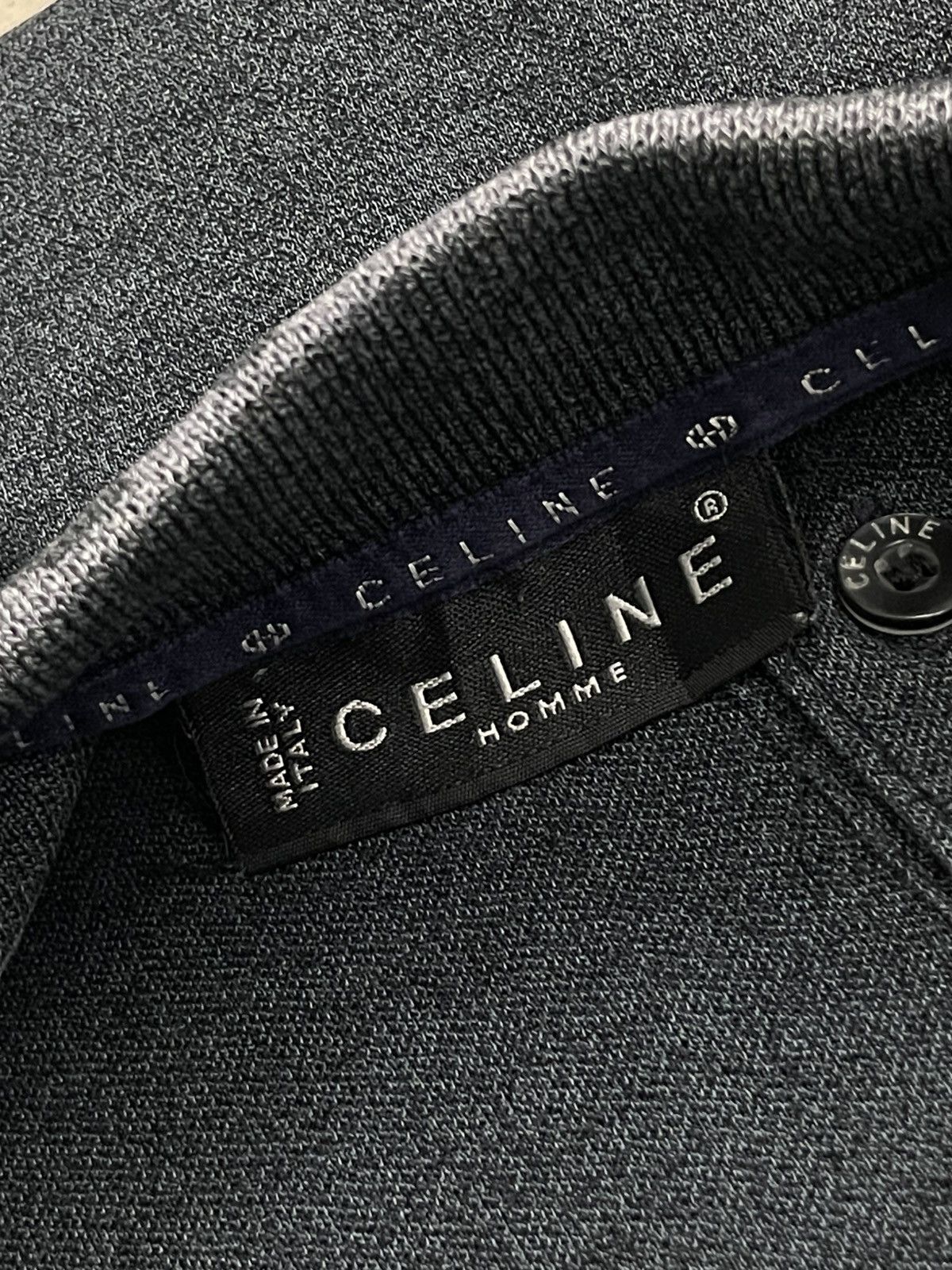 Celine Celine Homme Vintage Longsleeve Collar Blue Gray Size US M / EU 48-50 / 2 - 8 Thumbnail