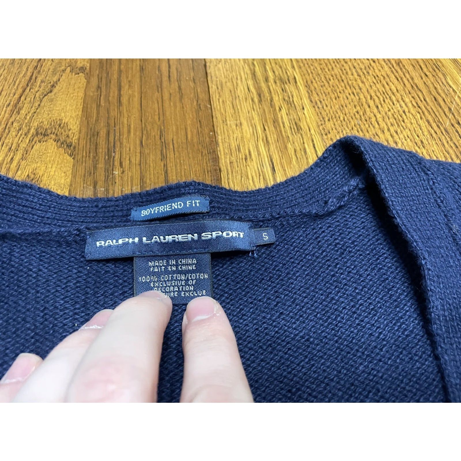 Ralph Lauren VINTAGE Ralph Lauren Sport Cardigan Women Small Blue Boyfriend Fit Sweater S Cardigan Sports Size S / US 4 / IT 40 - 2 Thumbnail