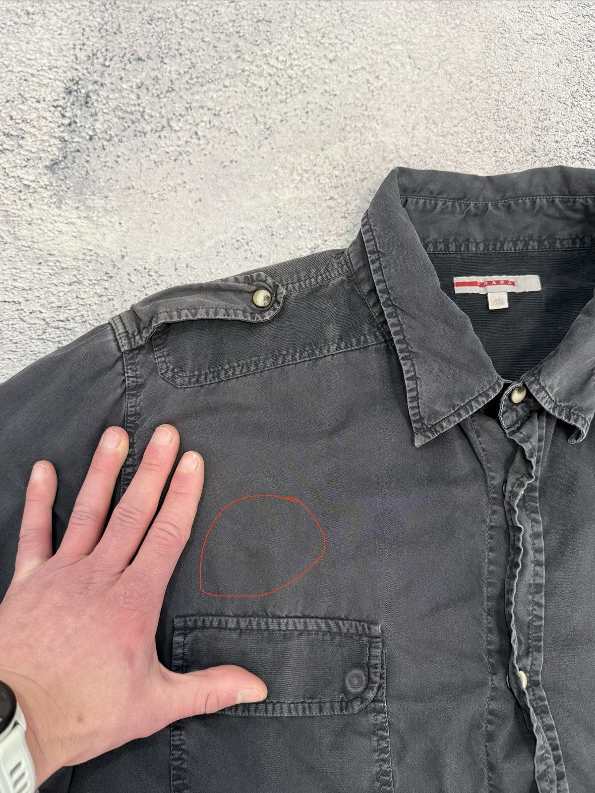 Prada Vintage Prada Military Shirt Utility Cotton Men 45 L Rare Size US L / EU 52-54 / 3 - 19 Thumbnail