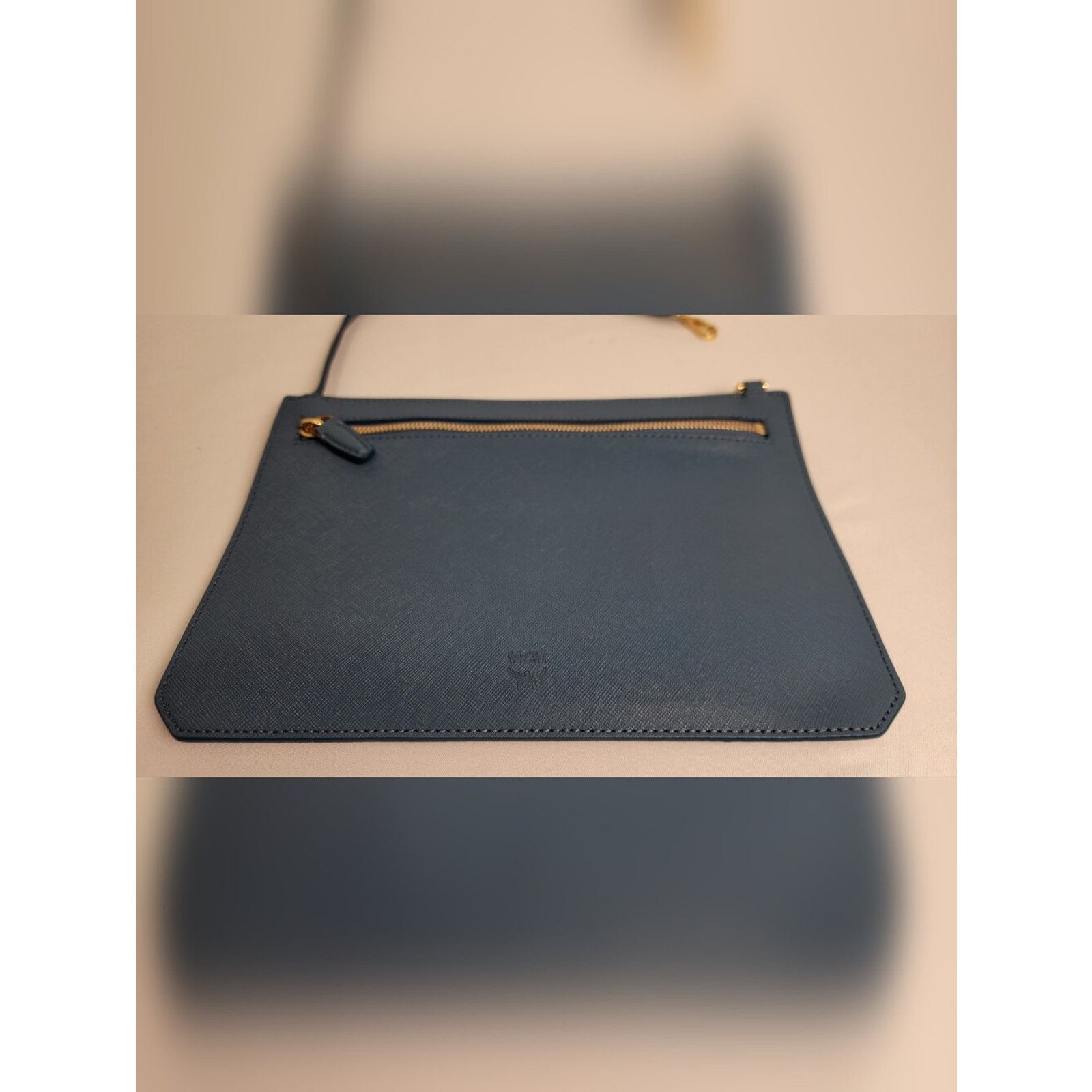 MCM Blue MCM Saffiano Leather Shopper Tote Bag Detachable Pouch Size ONE SIZE - 7 Thumbnail