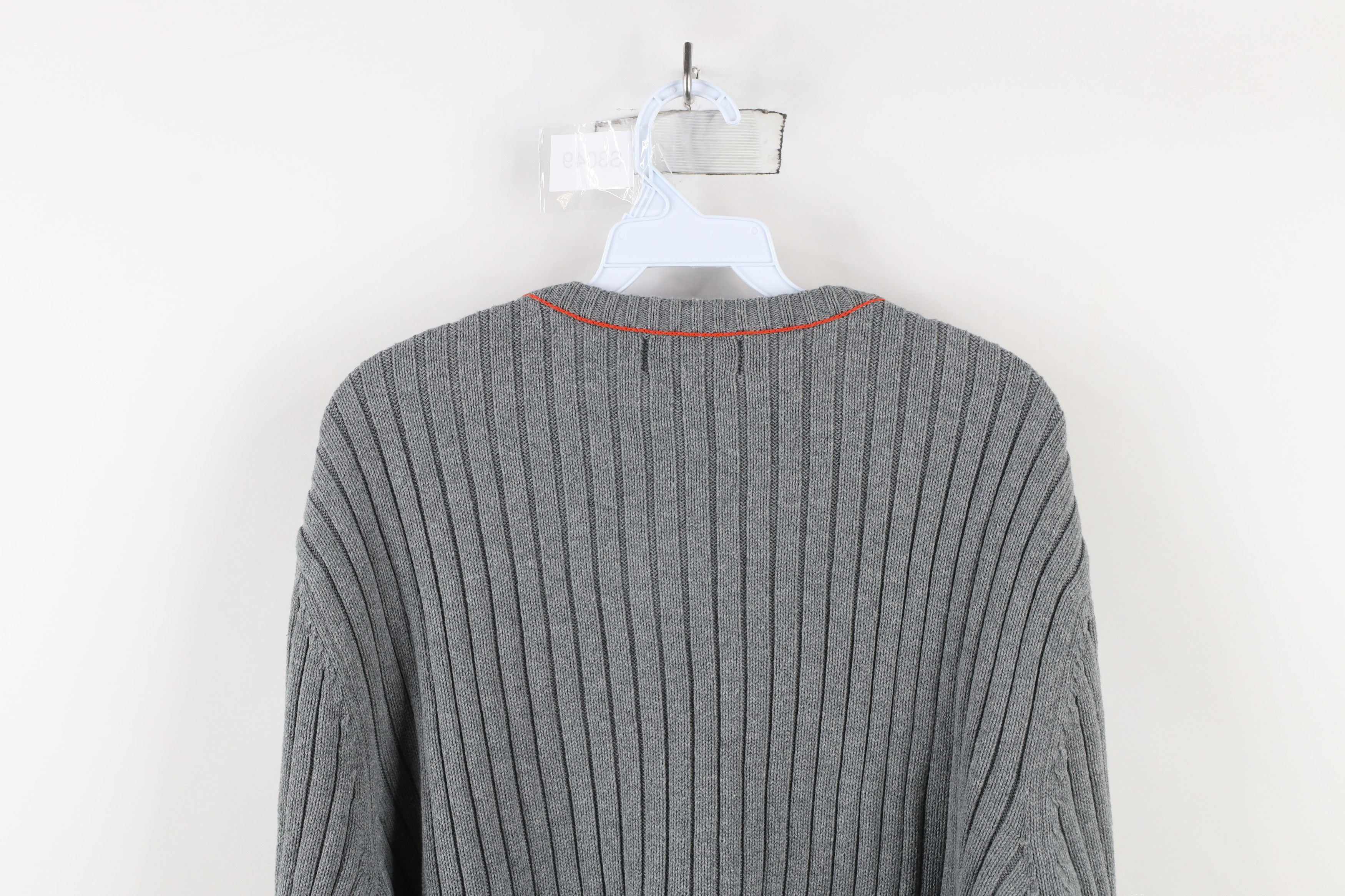 Express × Vintage Vintage Y2K Express Chunky Ribbed Knit Crewneck Sweater Gray Size US XL / EU 56 / 4 - 8 Thumbnail