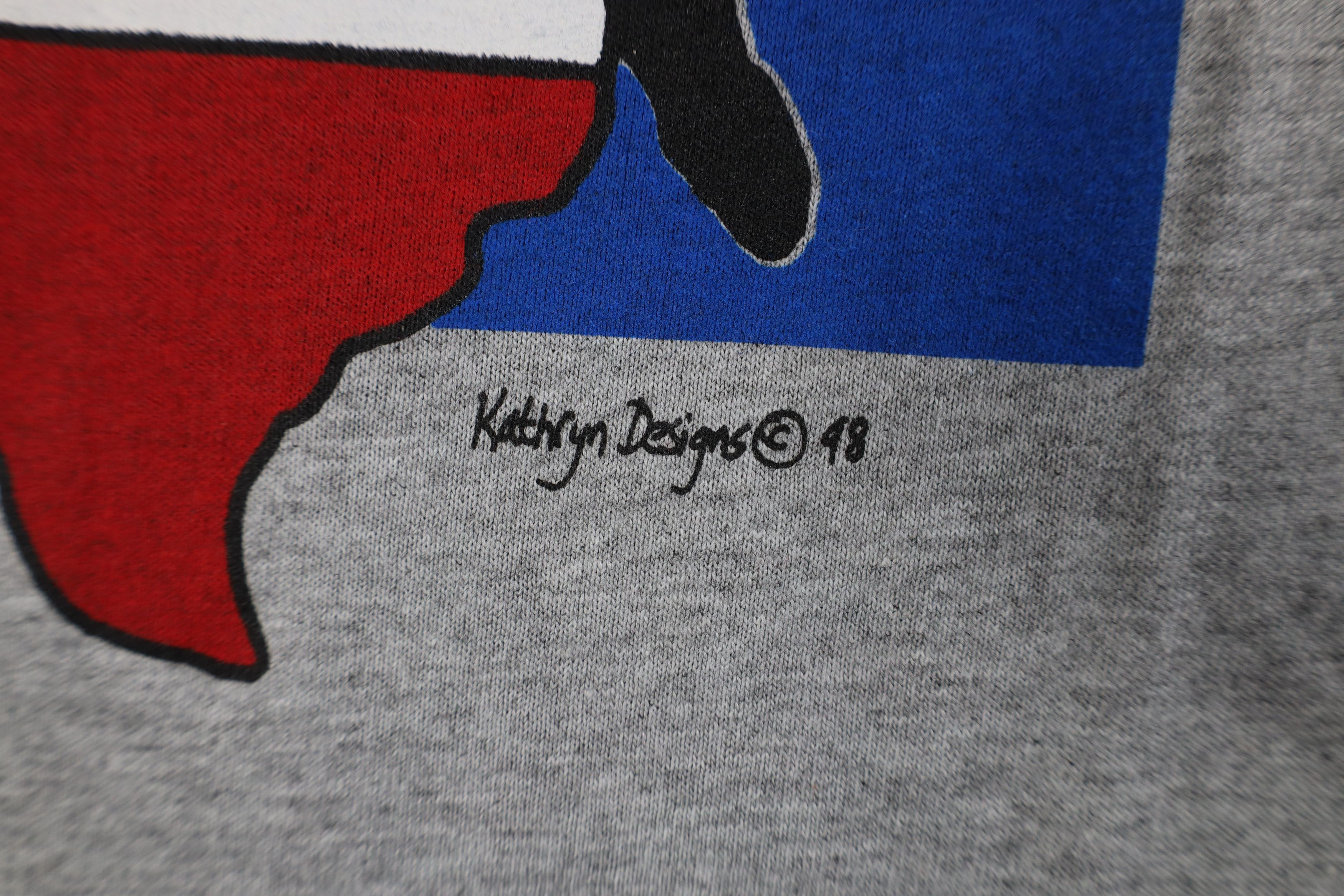 Vintage Deadstock Vintage 90s Texas Whatever Map T-Shirt Gray USA Size L / US 10 / IT 46 - 5 Thumbnail