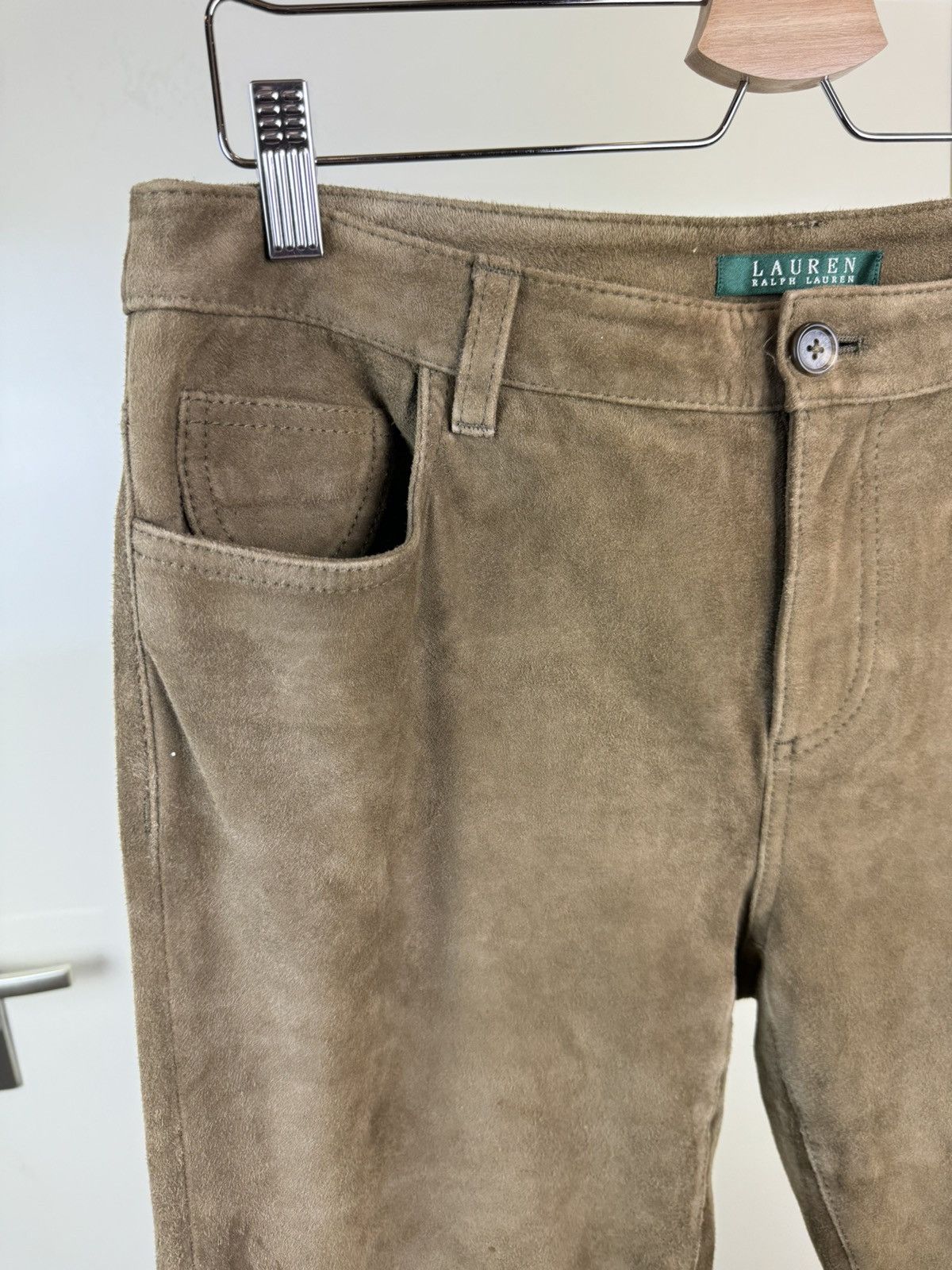Lauren Ralph Lauren Ralph Lauren Suede Leather Brown Vtg Pants Trousers Cowboy Size 32" / US 10 / IT 46 - 14 Thumbnail