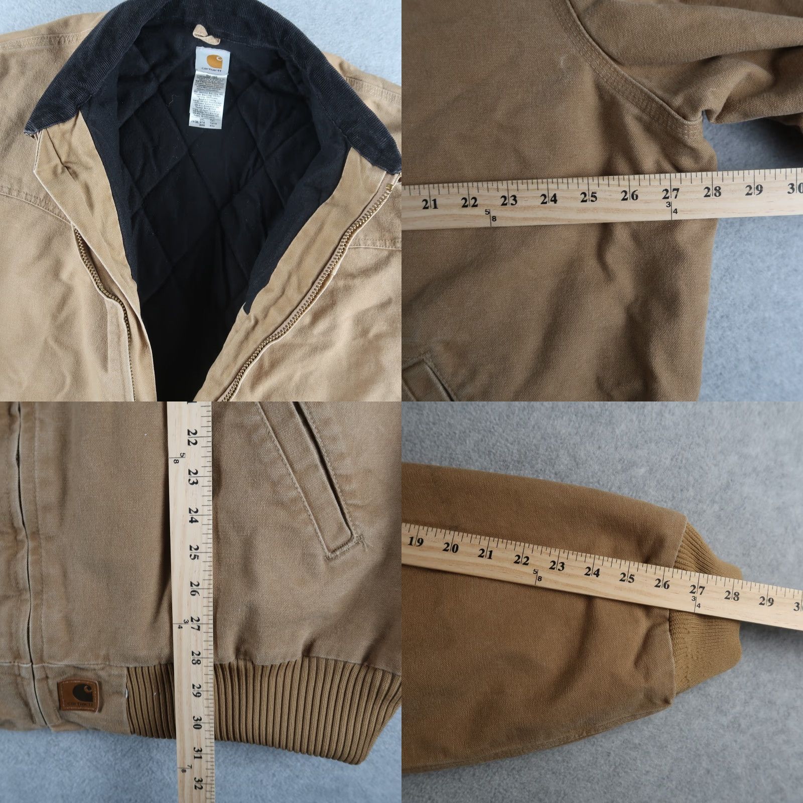 Carhartt VINTAGE Carhartt Coat 2XL Khaki Canvas Bomber Jacket J14 CML Mens Tall Full Zip Lined Pockets Workwear Winter Size US XXL / EU 58 / 5 - 9 Thumbnail