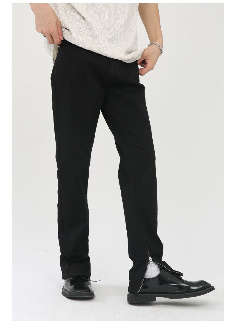Japanese Brand High street stretch solid color zipper slim jeans y2k Size US 32 / EU 48 - 4 Thumbnail