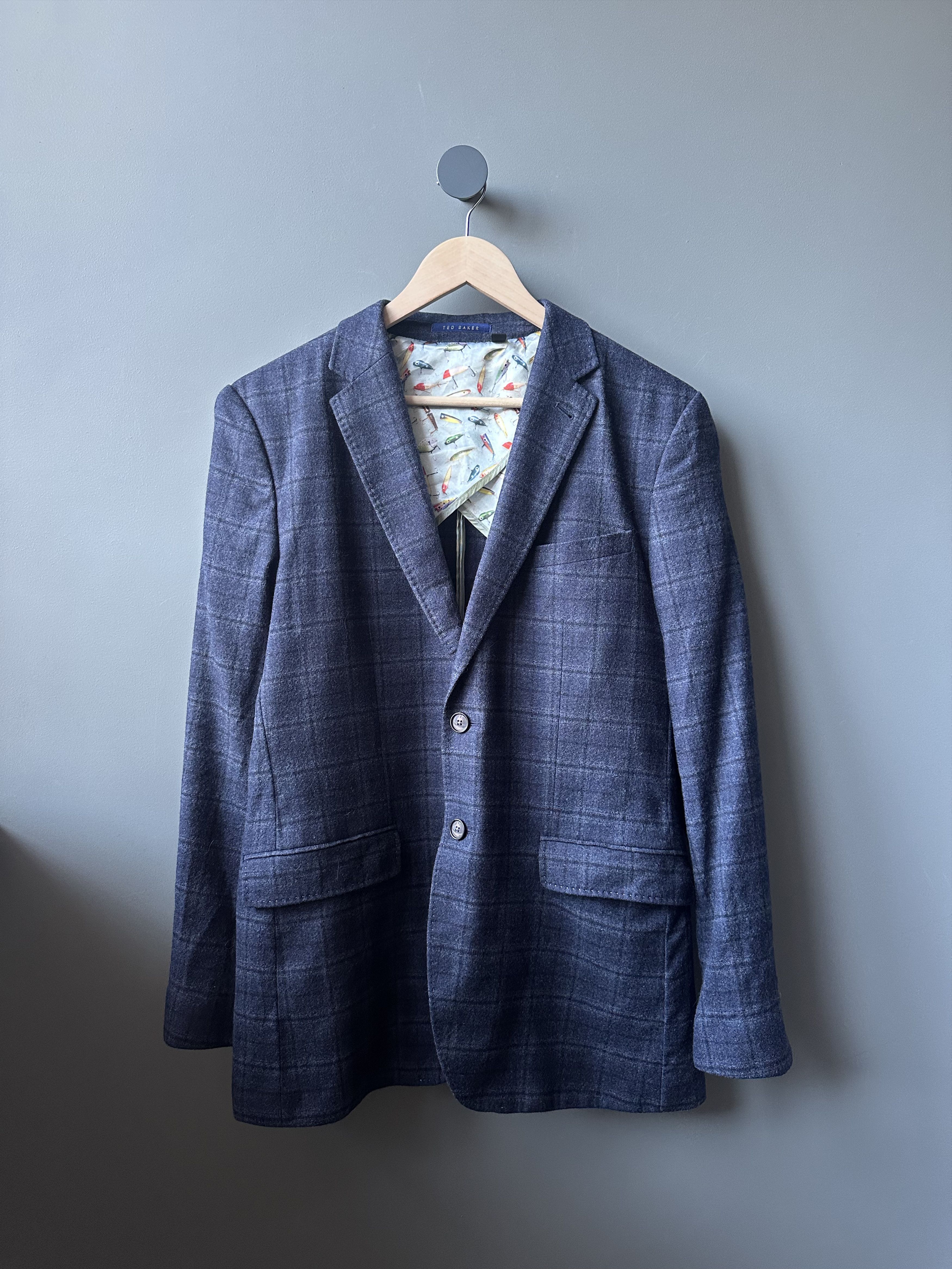 Ted Baker Ted Baker Check Wool Blazer Size 42R Size 42R - 1 Thumbnail