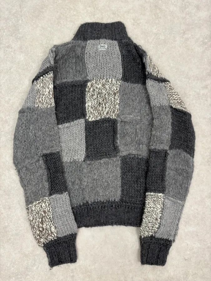 Dolce & Gabbana AW2010 Dolce & Gabbana Grey Patchwork Wool Cardigan Size US L / EU 52-54 / 3 - 6 Thumbnail