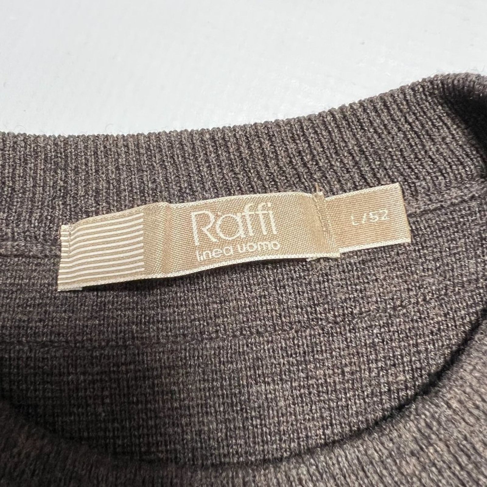 Raffi Raffi Linea Uomo Merino Wool Elbow Patch Sweater Brown L Size US L / EU 52-54 / 3 - 4 Thumbnail