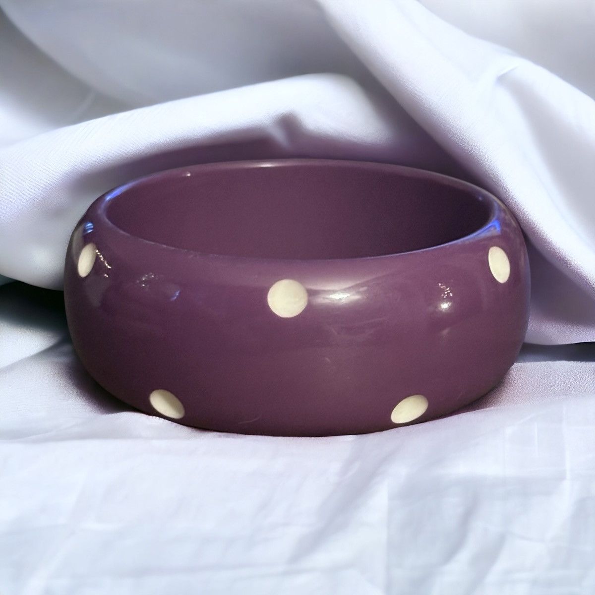 Vintage Vintage purple infused polka dot lucite bangle bracelet Size ONE SIZE - 1 Thumbnail