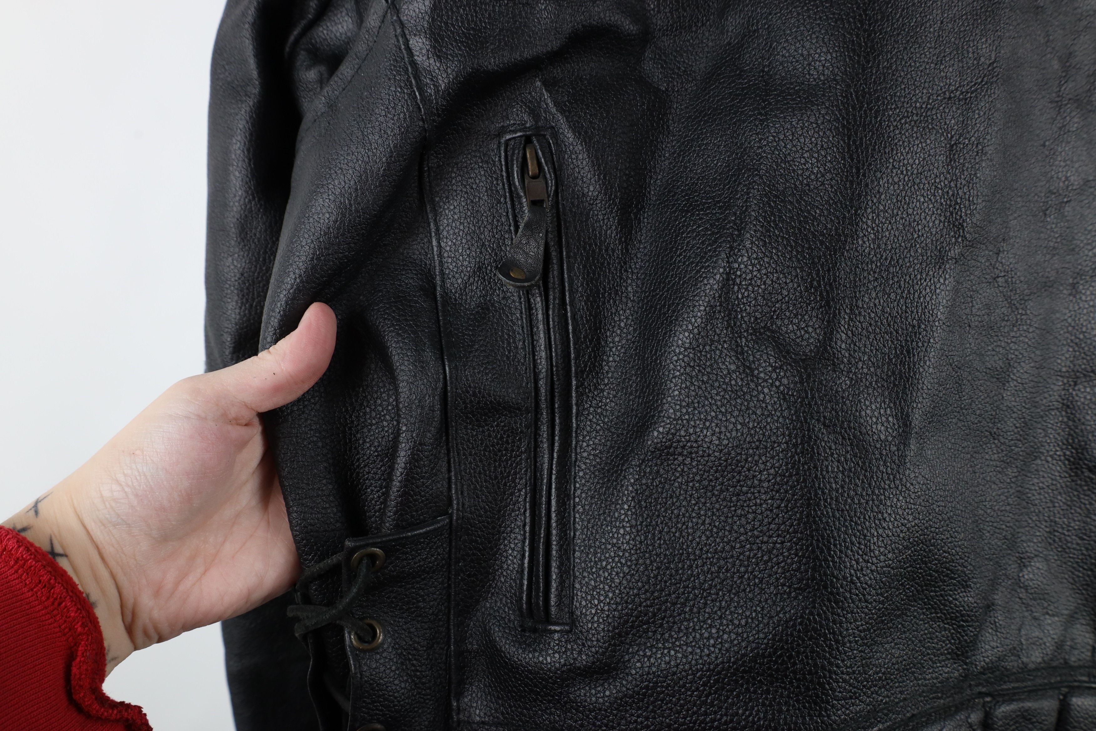 Vintage Vintage 90s Streetwear Leather Motorcycle Riding Jacket Size US XXL / EU 58 / 5 - 14 Thumbnail