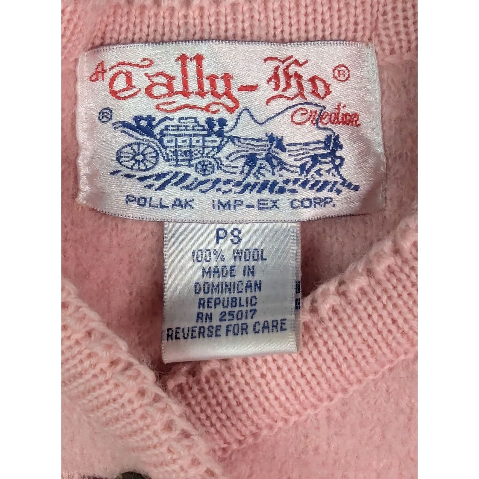 Pinko VINTAGE Tally-Ho Cardigan Wool Sweater Womens PS Pink Buttons 80s 90s Emo Goth Grunge Classic Knit V-Neck Cardigan Womens Size S / US 4 / IT 40 - 3 Thumbnail