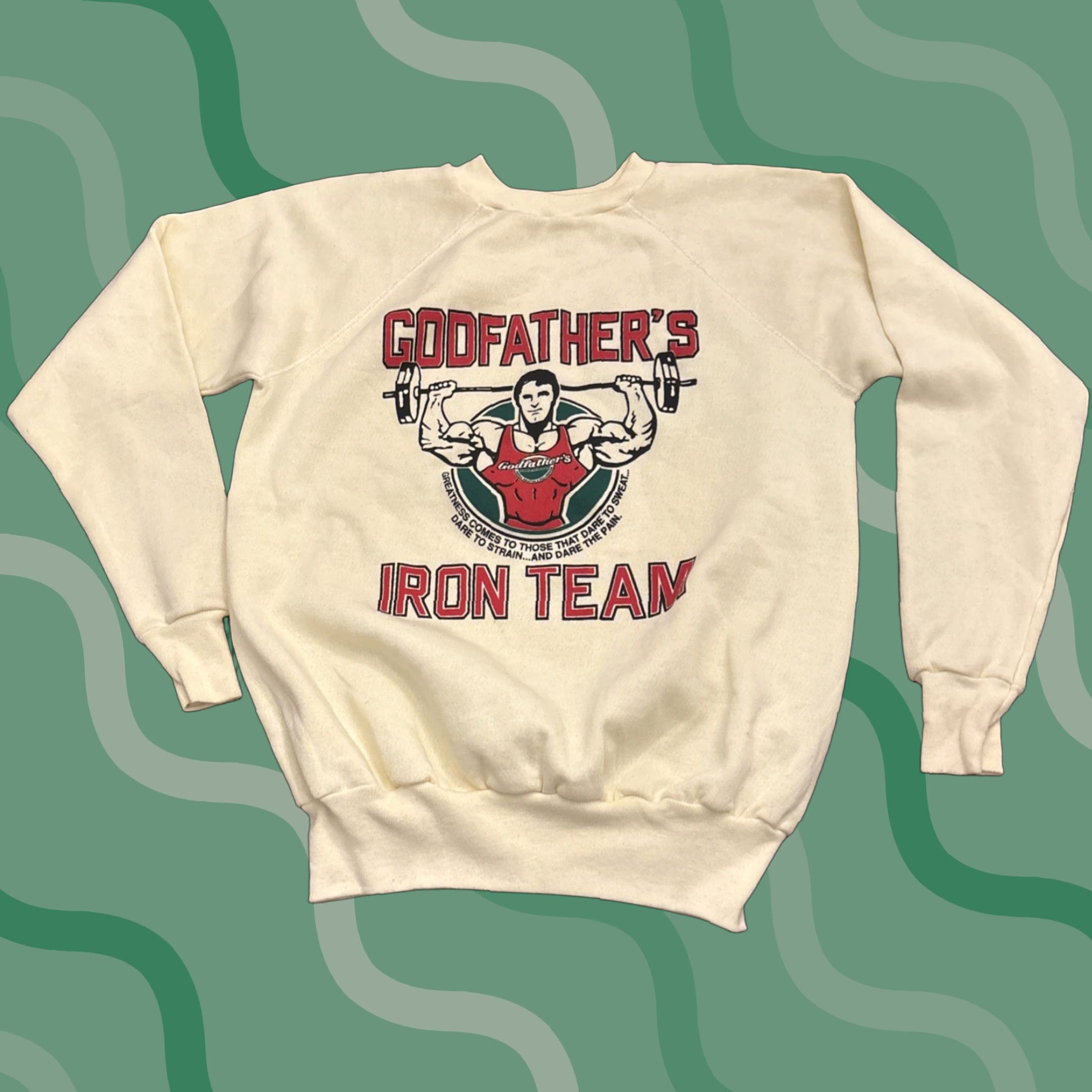 Vintage VINTAGE Godfather’s Iron Team Sweatshirt Yellow XL Weightlifting 80s 90s Mens Size US XL / EU 56 / 4 - 1 Thumbnail