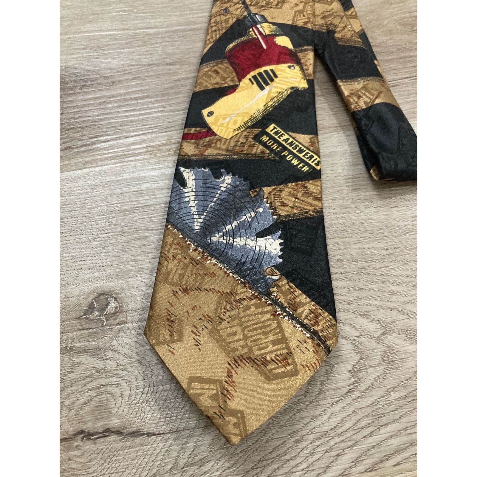 Other Vintage Home Improvement Power Tools Necktie Tie 90s Neck Size ONE SIZE - 7 Thumbnail