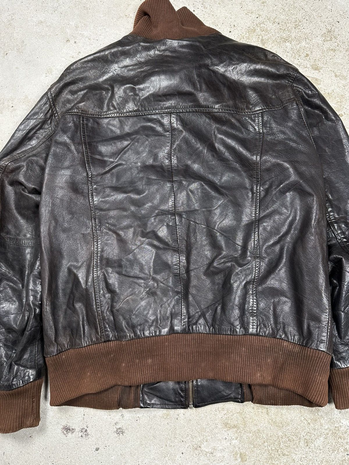 Vintage Vintage Y2K Utility Leather Black Bomber Flyers Jacket Size US L / EU 52-54 / 3 - 15 Thumbnail