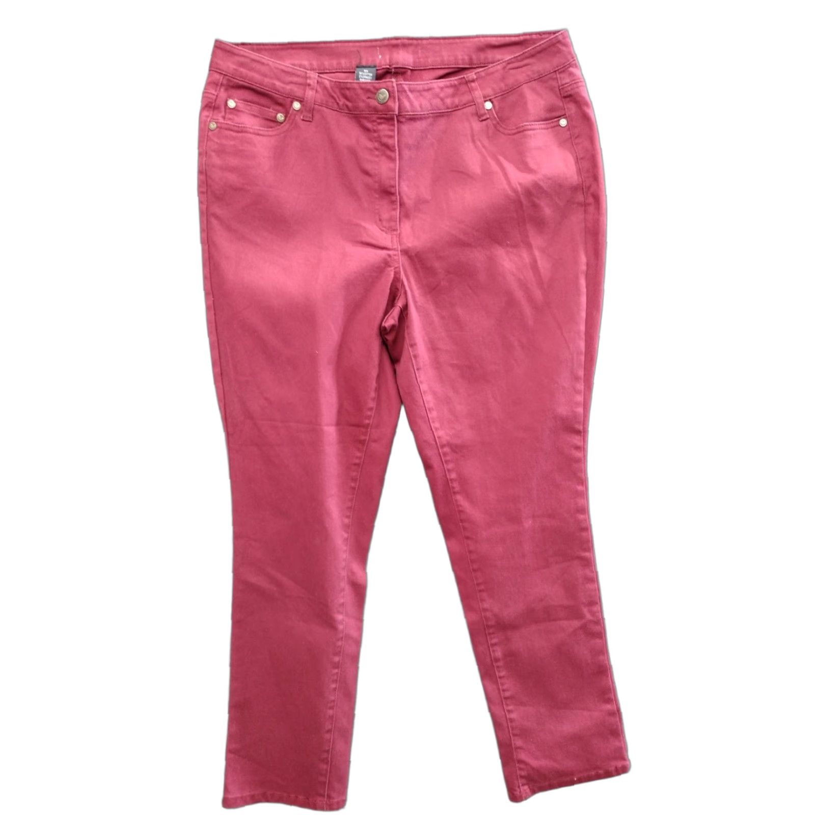 Vintage Woman Within Jeans Women's Tapered High Rise Stretch Light Red Size 16W Size 38" / US 16 / IT 52 - 1 Thumbnail