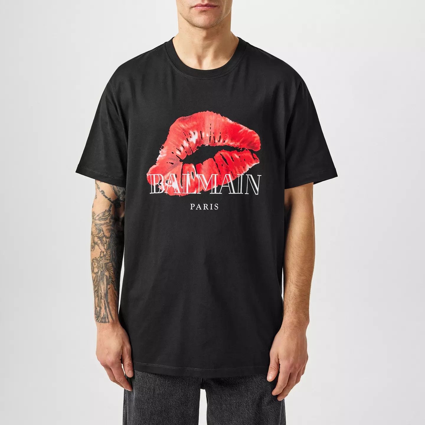 Balmain o1g2r1mq0426 Kiss Logo T-Shirt in Black Size US M / EU 48-50 / 2 - 6 Thumbnail