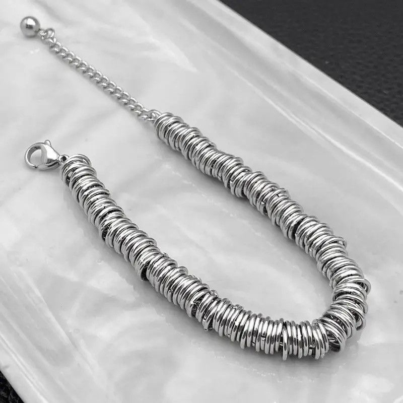 Jewelry × Vintage Multi Layer Round Circle Stainless Steel Bracelet Size ONE SIZE - 4 Thumbnail