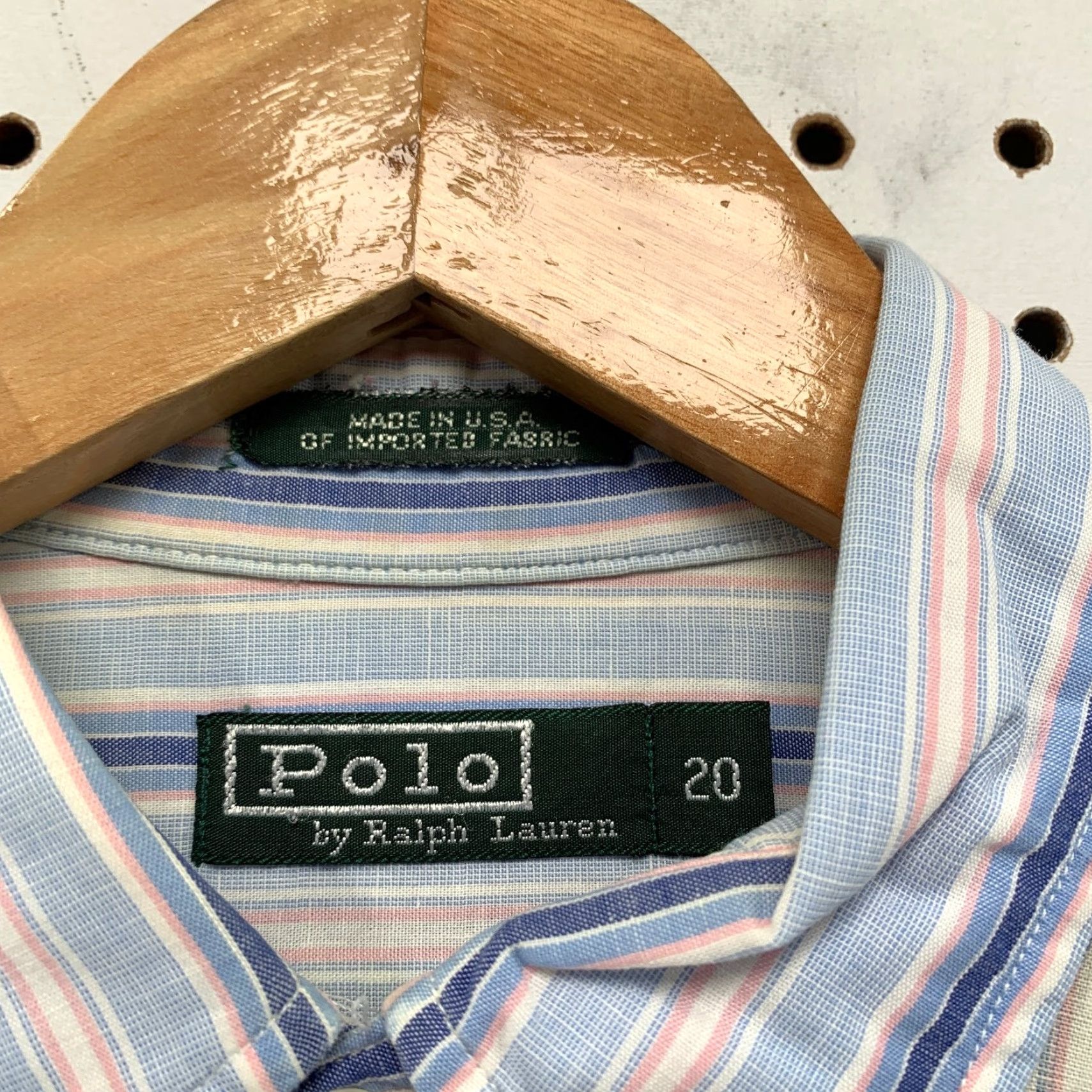 Polo Ralph Lauren VINTAGE Polo Ralph Lauren Button Shirt Men 20 Fits Medium Blue Stripped Made USA Size US M / EU 48-50 / 2 - 4 Thumbnail