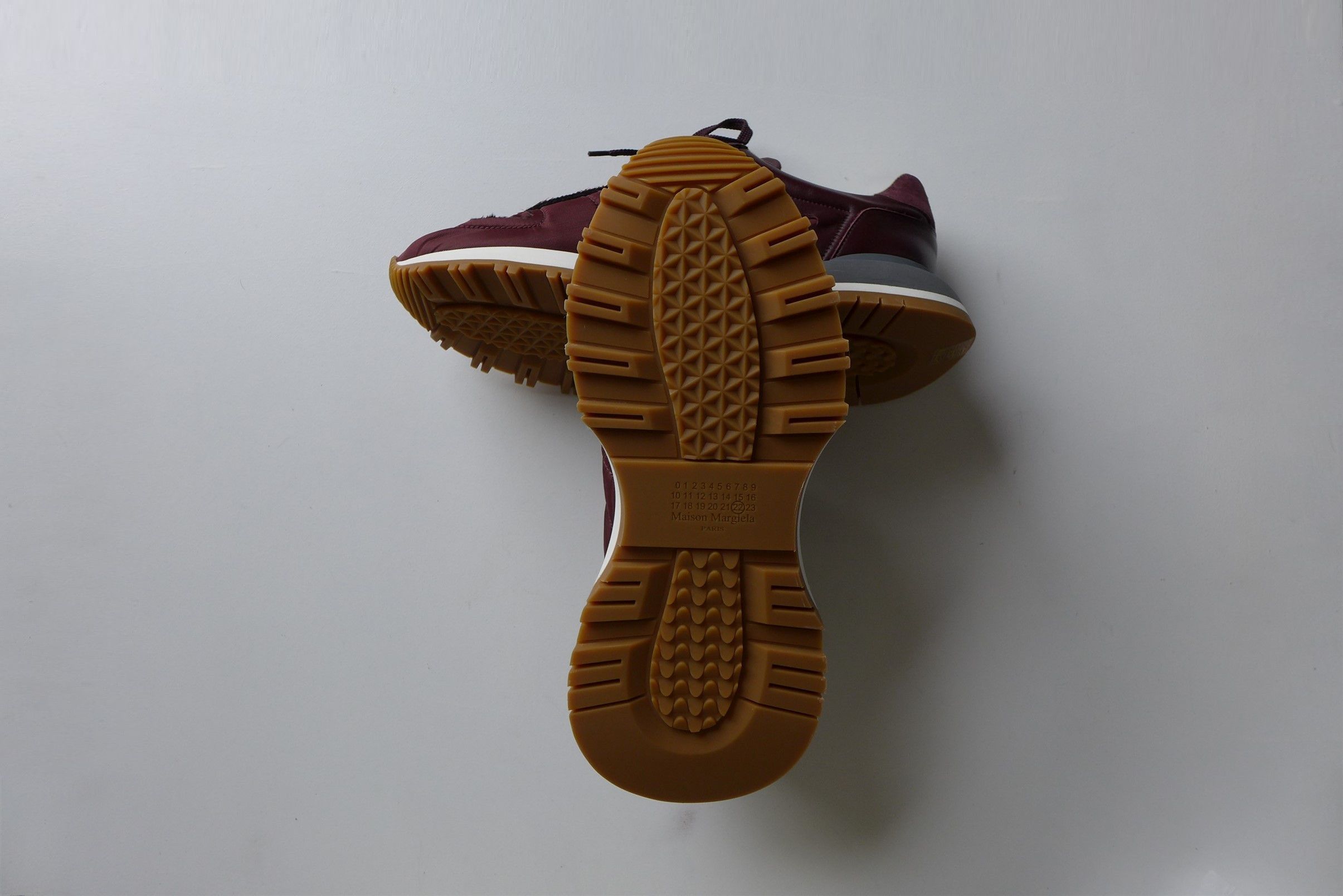 Maison Margiela Margiela Burgundy Runner Evolution Sneakers Size US 12 / EU 45 - 16 Thumbnail