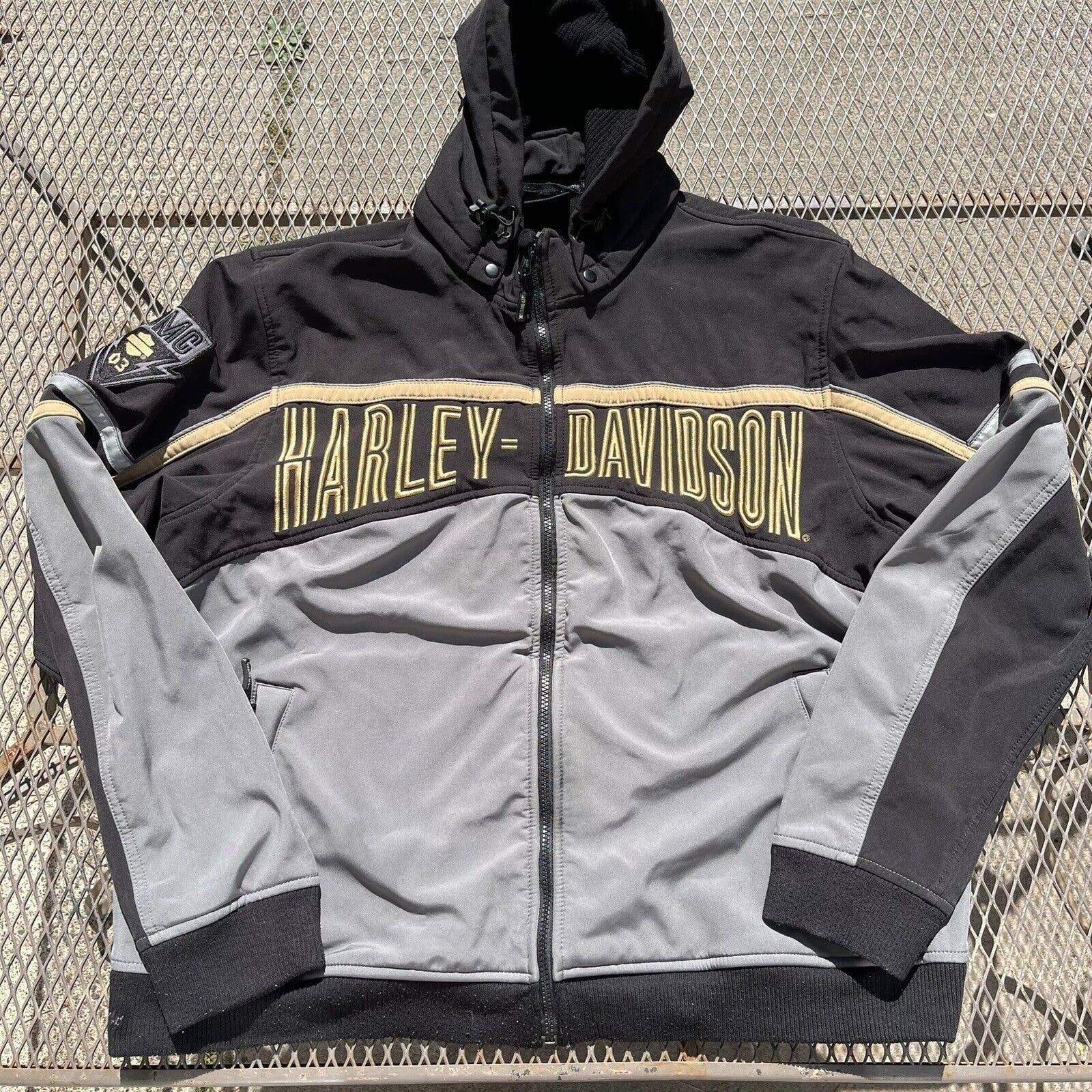 Harley Davidson Harley Davidson Jacket Full Zip Up Grey Black Coat HDMC 03 | Grailed