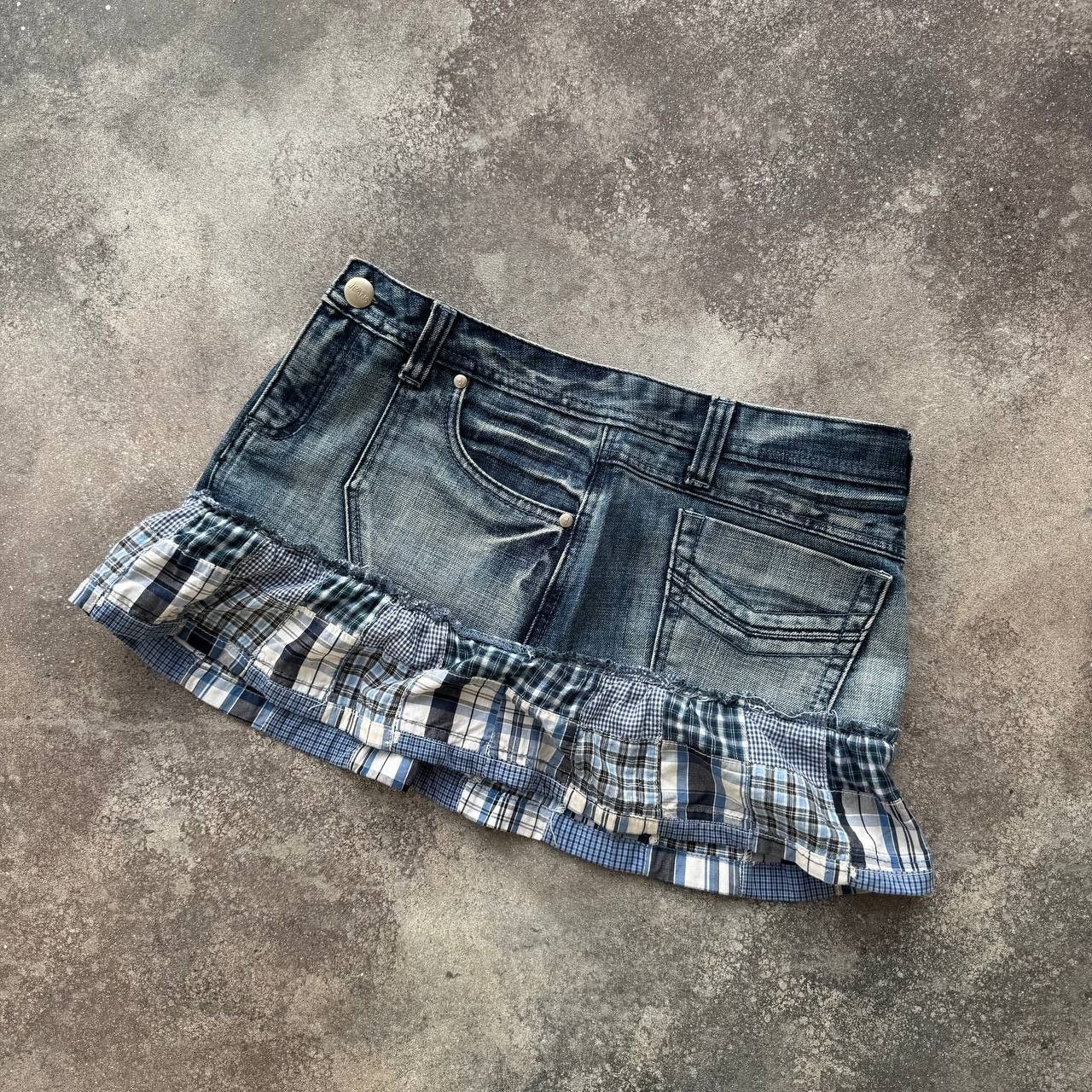 Hysteric Glamour Y2K Super Sexy Cute Pleated Denim Mini Skirt Size 31" - 2 Thumbnail