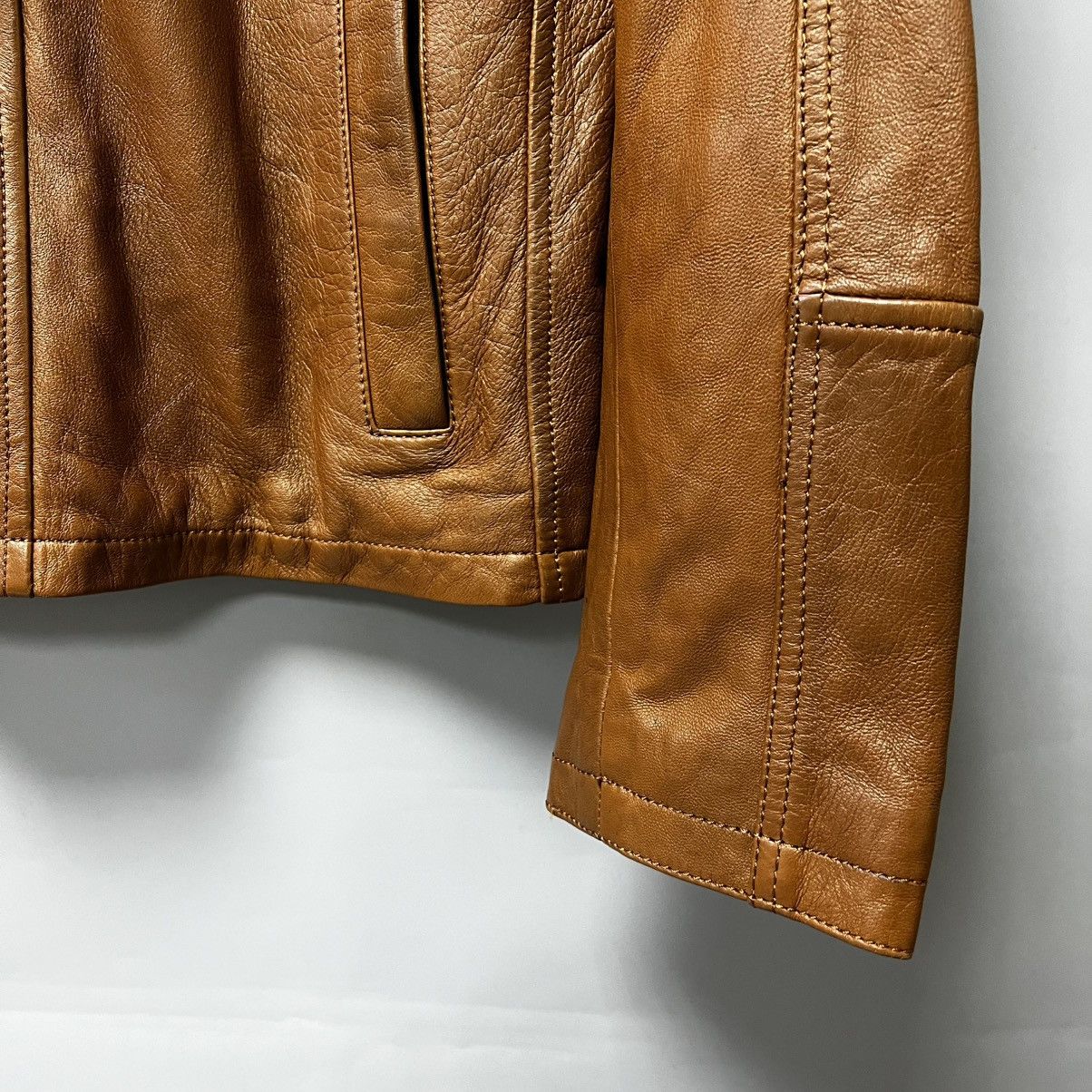 Vintage Leather Jacket Men Infinity Brown Bomber Nappa Leather Size US L / EU 52-54 / 3 - 6 Thumbnail