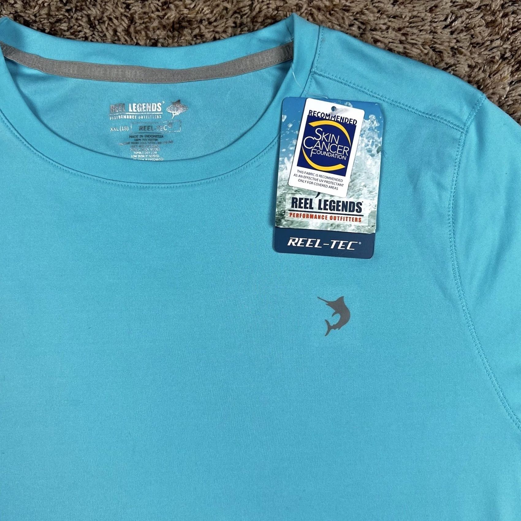 Vintage Reel Legends UV Protectant Performance Fishing Reel-Tec Mens Shirt 2XL Blue Size US XXL / EU 58 / 5 - 4 Thumbnail