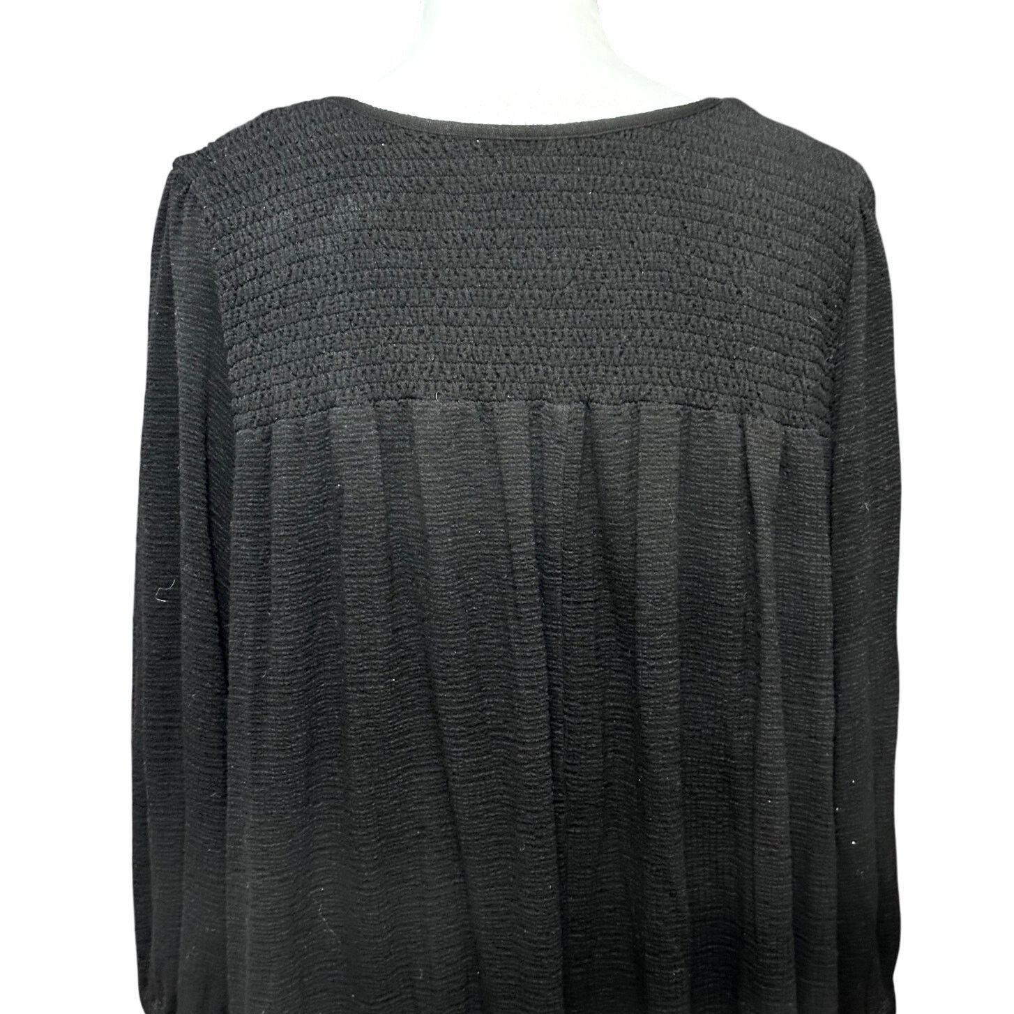 Other Melloday Blouse Smock Long Sleeves Stretchy Black Women's 1X Size XL / US 12-14 / IT 48-50 - 5 Thumbnail